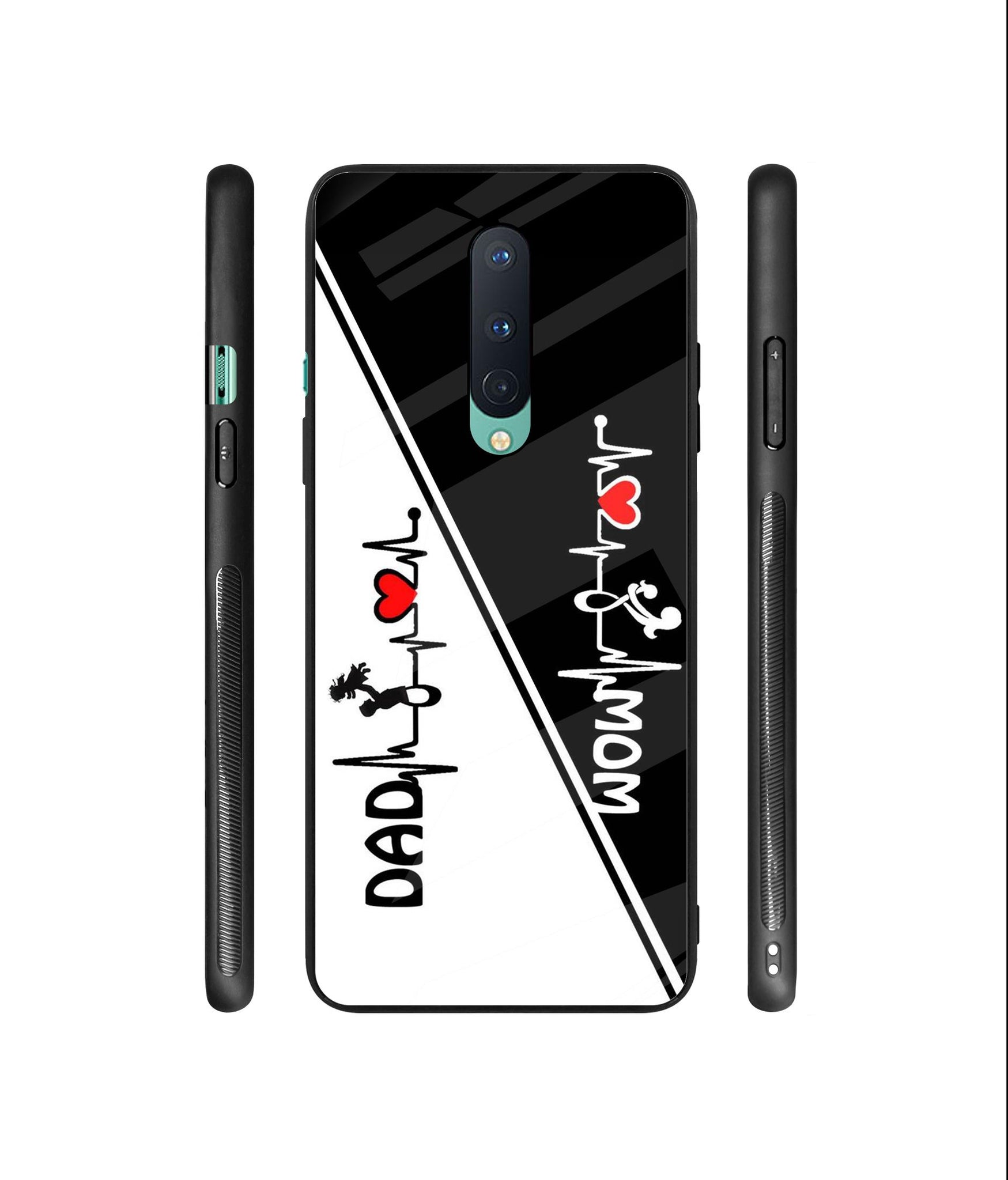 Mom and Dad Lover Designer Printed Glass Cover for OnePlus 8