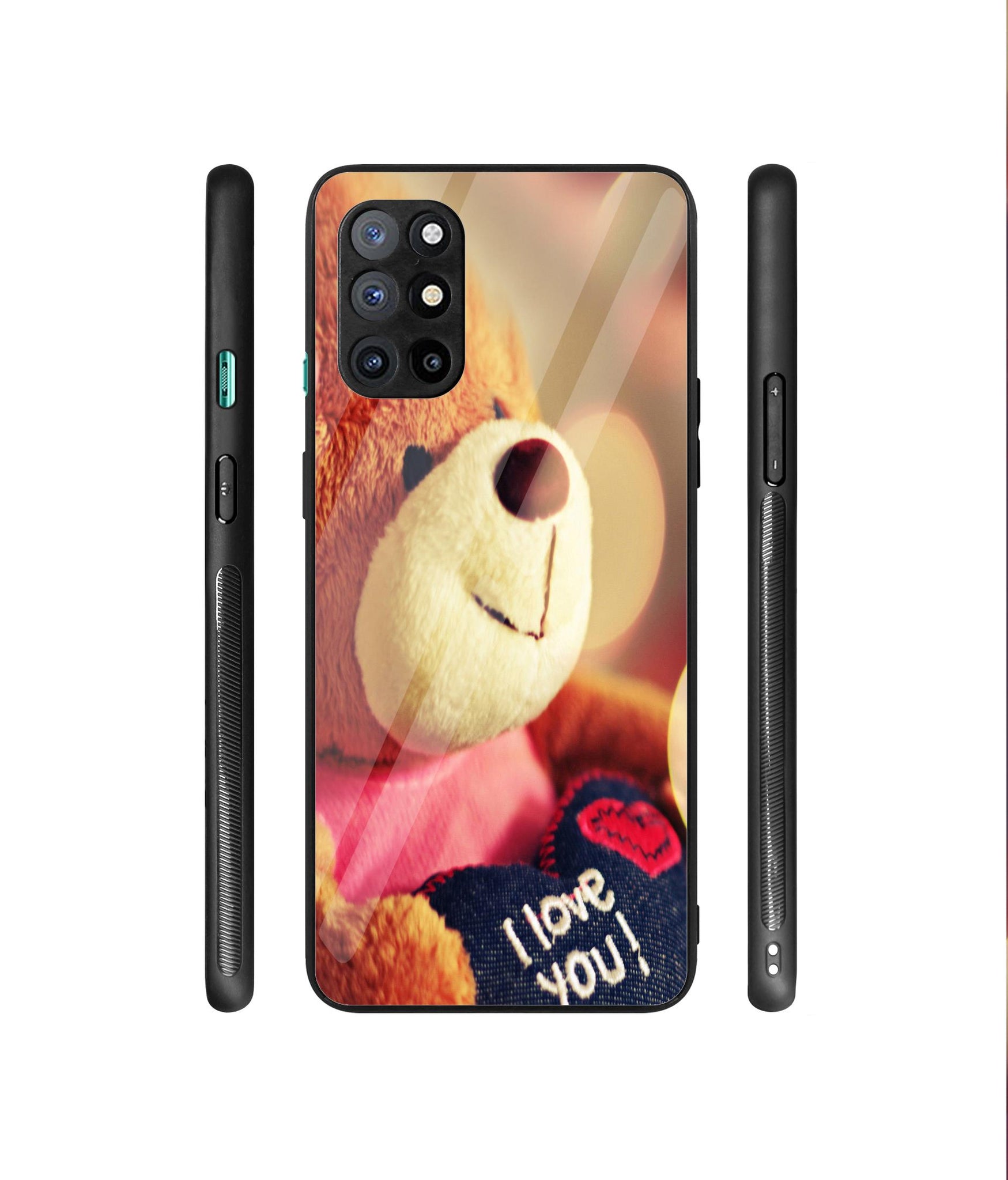 Teddy Bear Designer Printed Glass Cover for OnePlus 8T