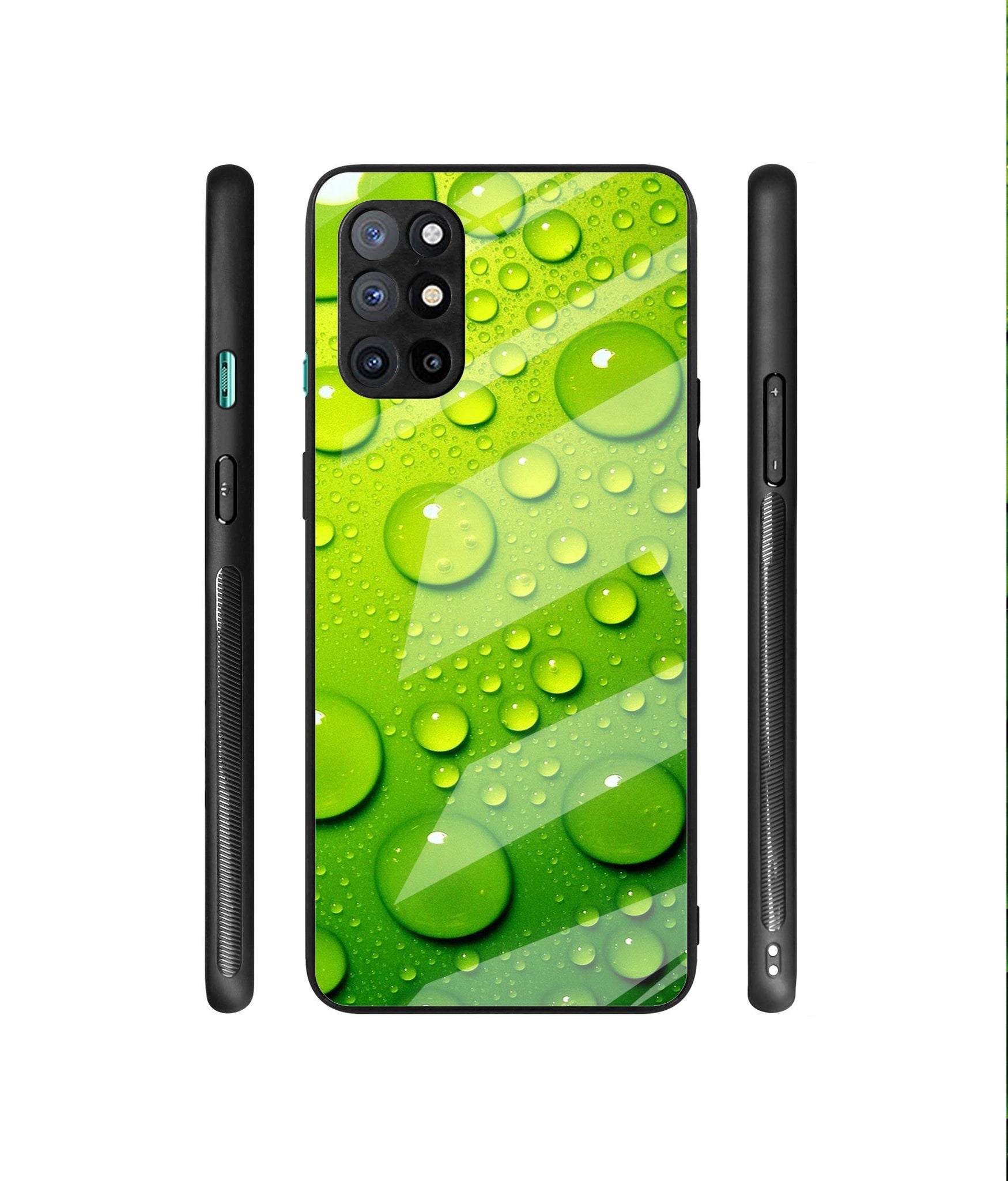 Green Bubbles Designer Printed Glass Cover for OnePlus 8T