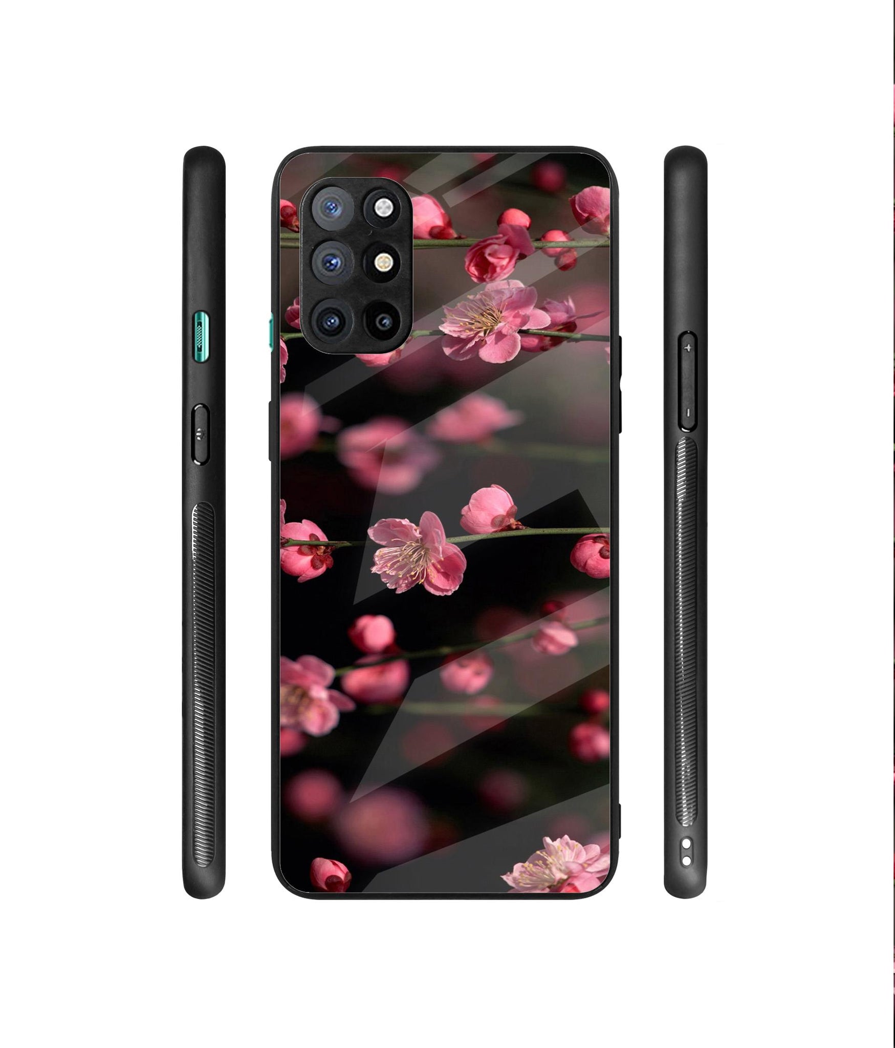 Pink Flowers Designer Printed Glass Cover for OnePlus 8T