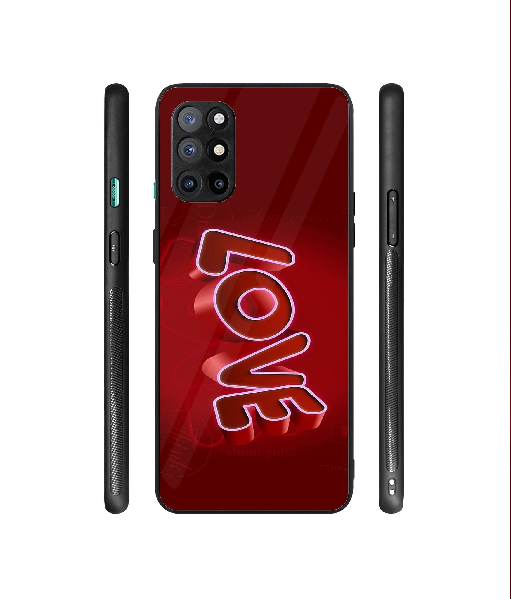Love 3D Pattern Designer Printed Glass Cover for OnePlus 8T