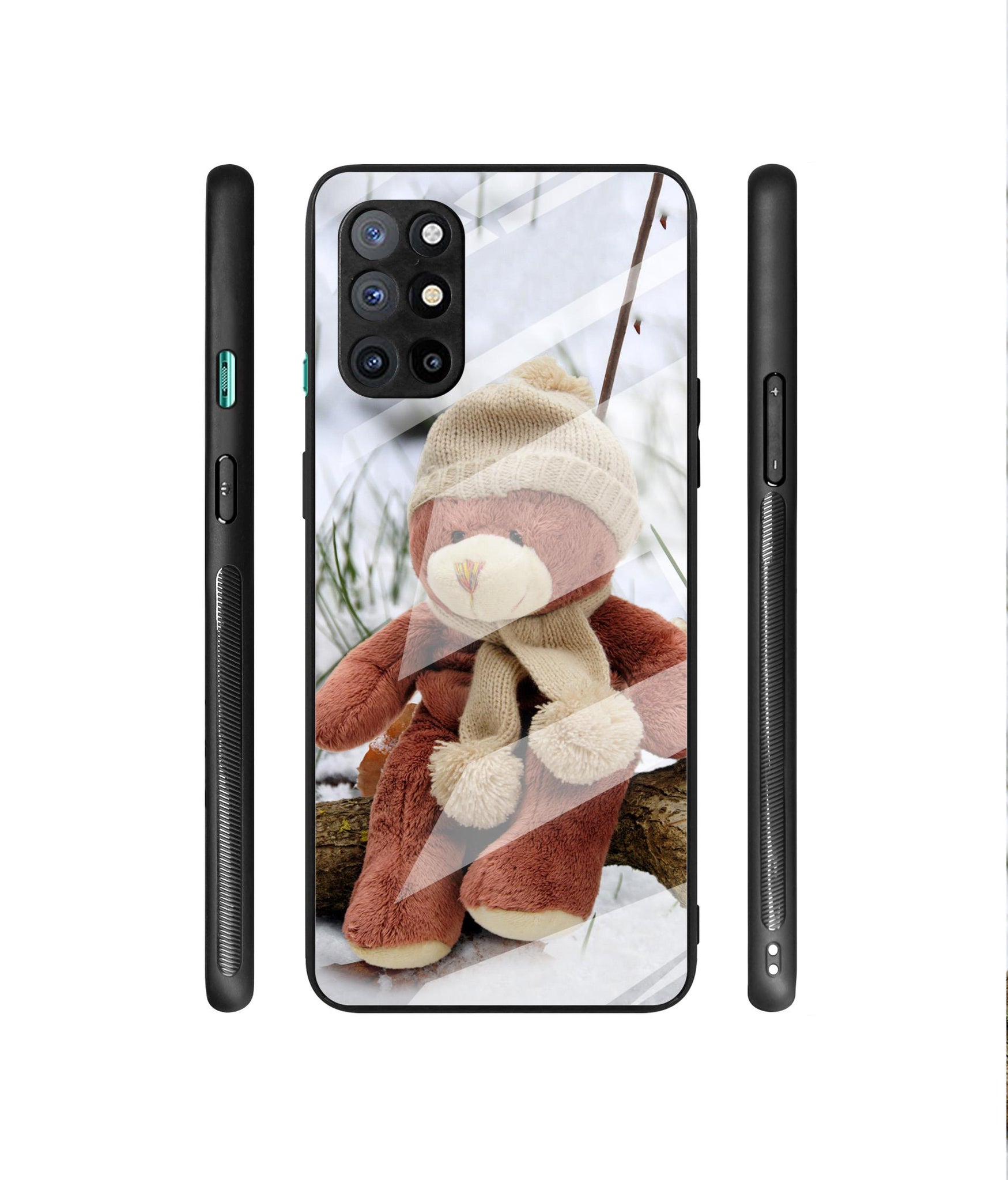 Woolen Bear Designer Printed Glass Cover for OnePlus 8T