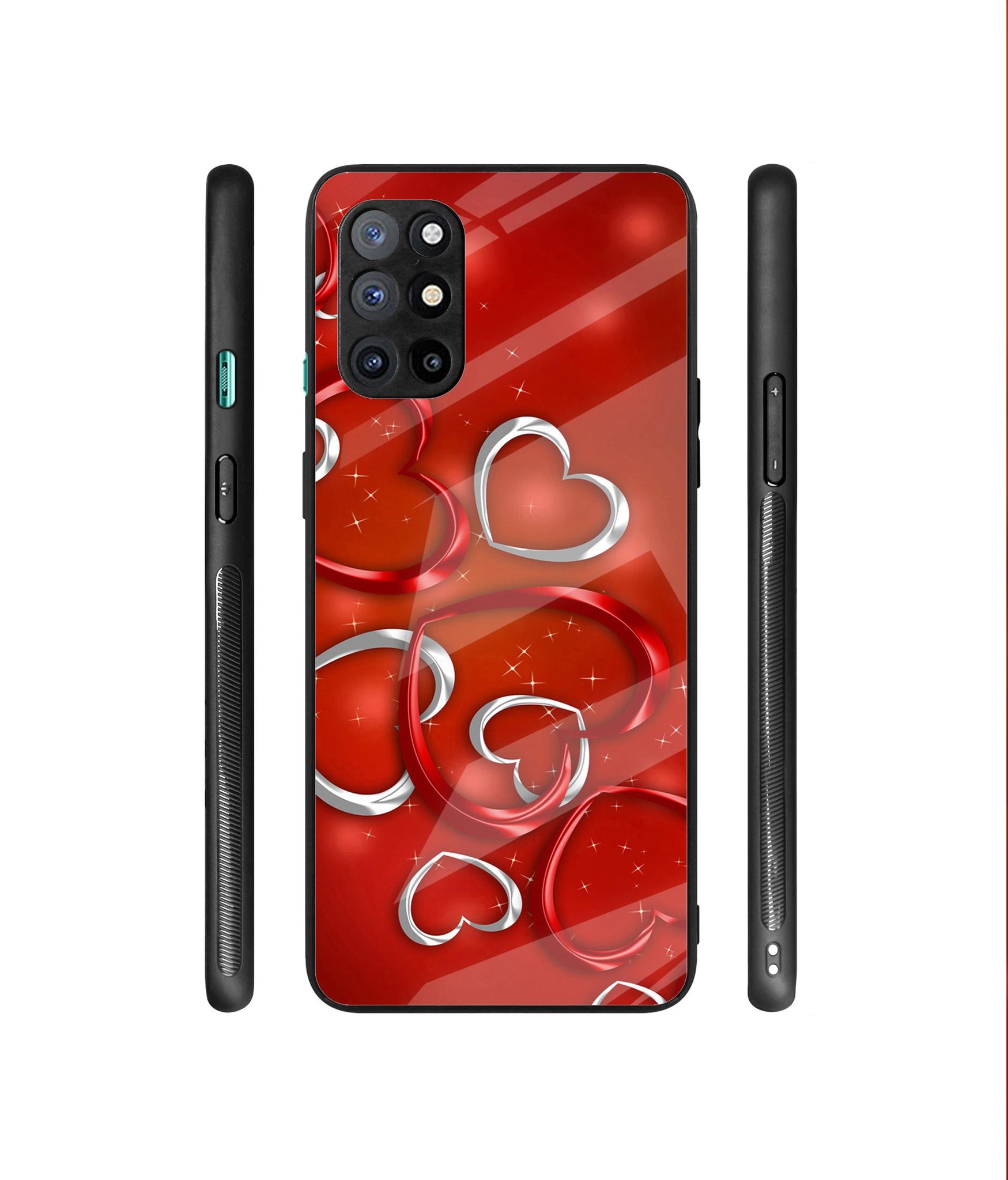 Hearts Designer Printed Glass Cover for OnePlus 8T