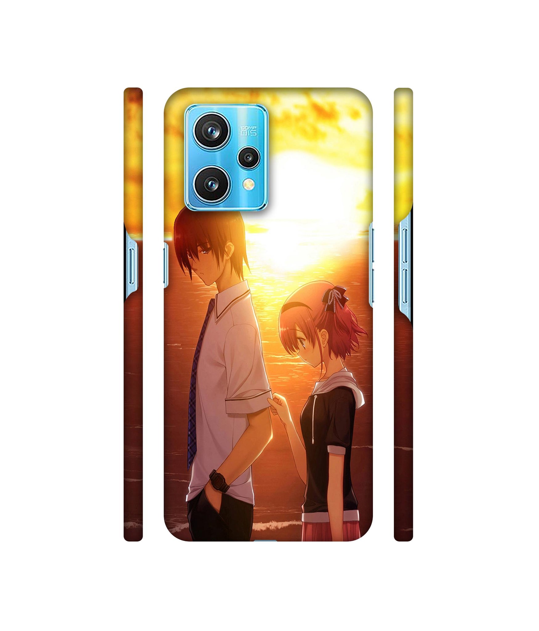 Girl Boy Sunset Sea Designer Hard Back Cover for Realme 9 Pro Plus 5G