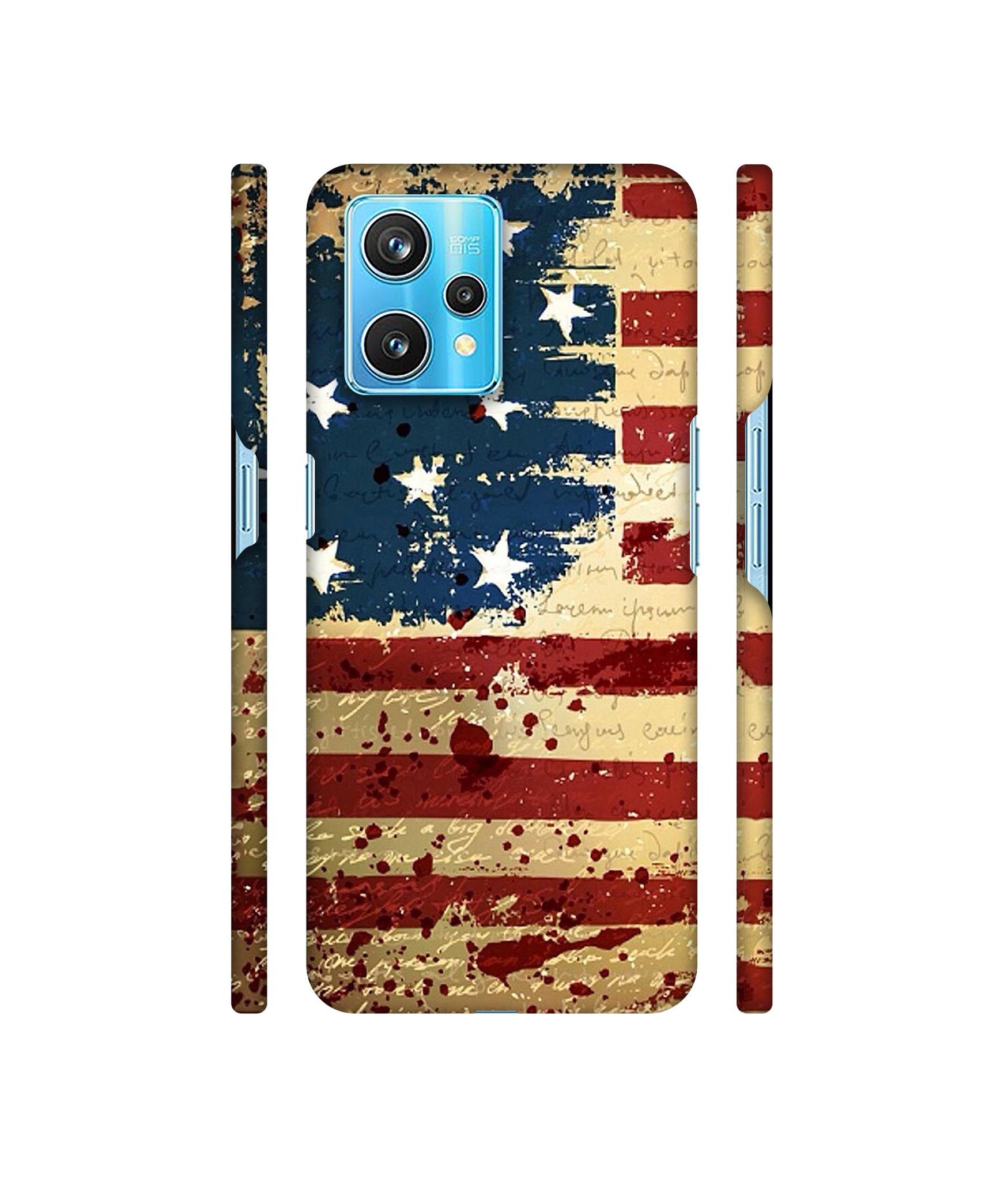 Colorful USA Flag Designer Hard Back Cover for Realme 9 Pro Plus 5G
