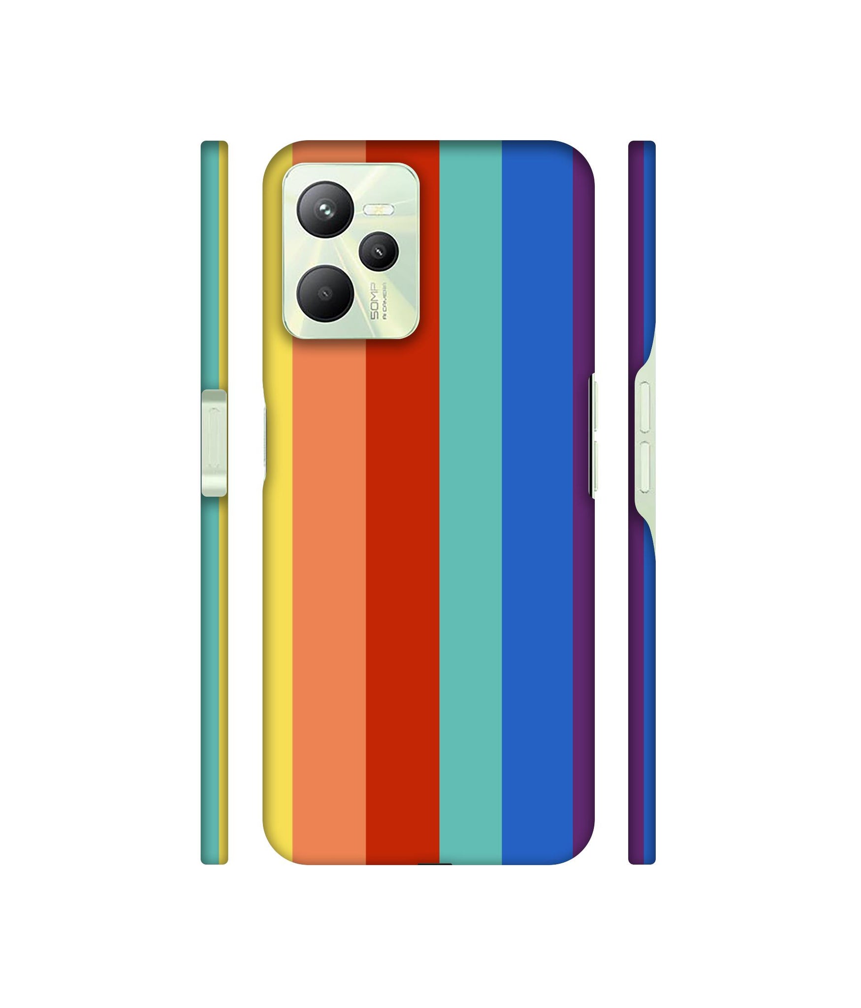 Rainbow Colors Designer Hard Back Cover for Realme C35 4G