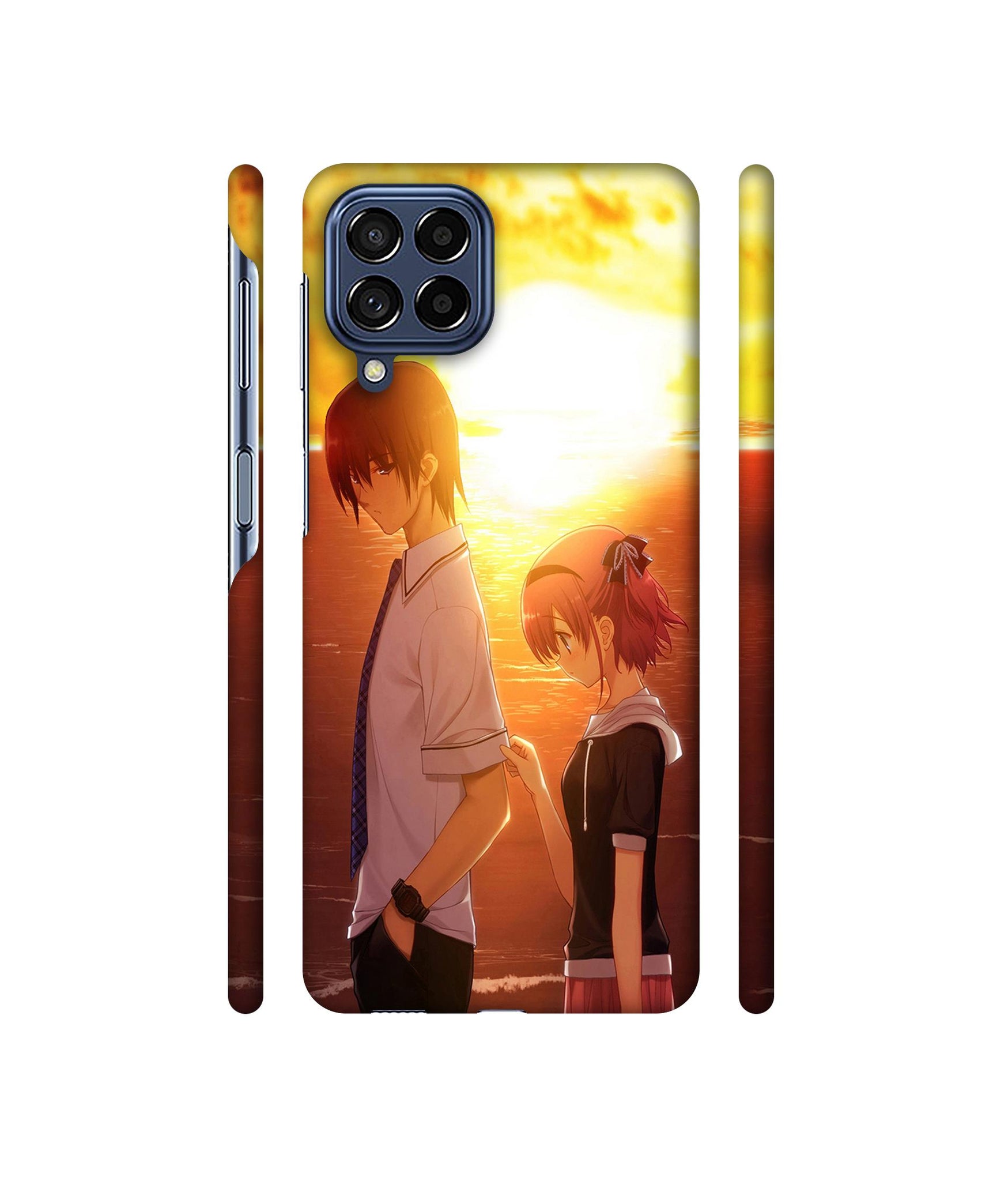 Girl Boy Sunset Sea Designer Hard Back Cover for Samsung Galaxy M53 5G