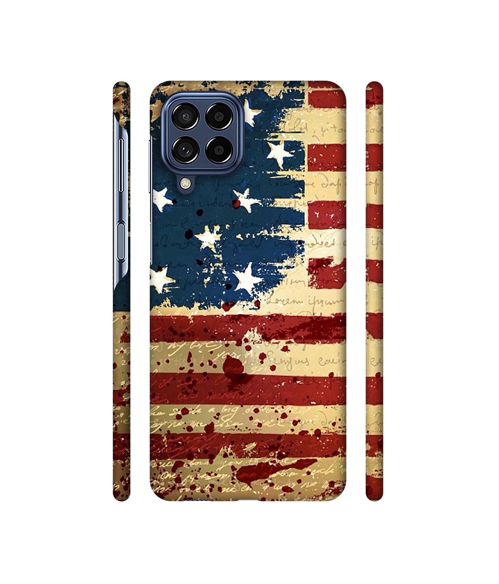 Colorful USA Flag Designer Hard Back Cover for Samsung Galaxy M53 5G