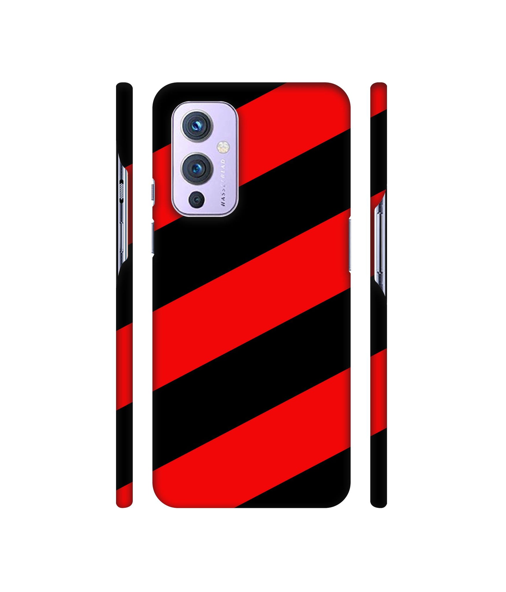 Red and Black Line Designer Hard Back Cover for OnePlus 9