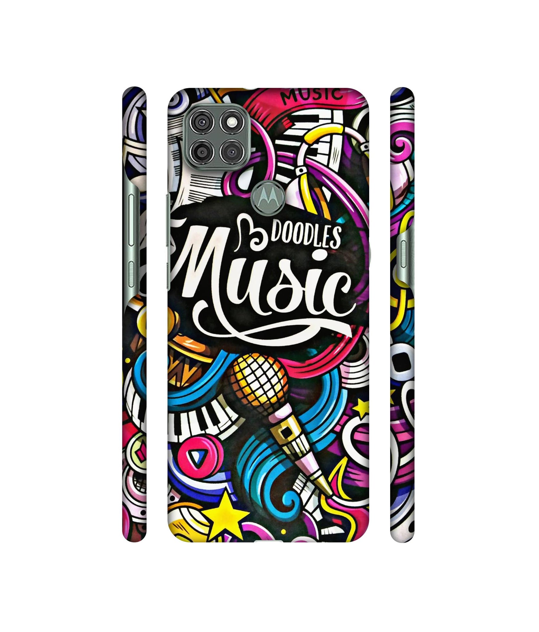 Doodles Music Designer Hard Back Cover for Motorola Moto G9 Power