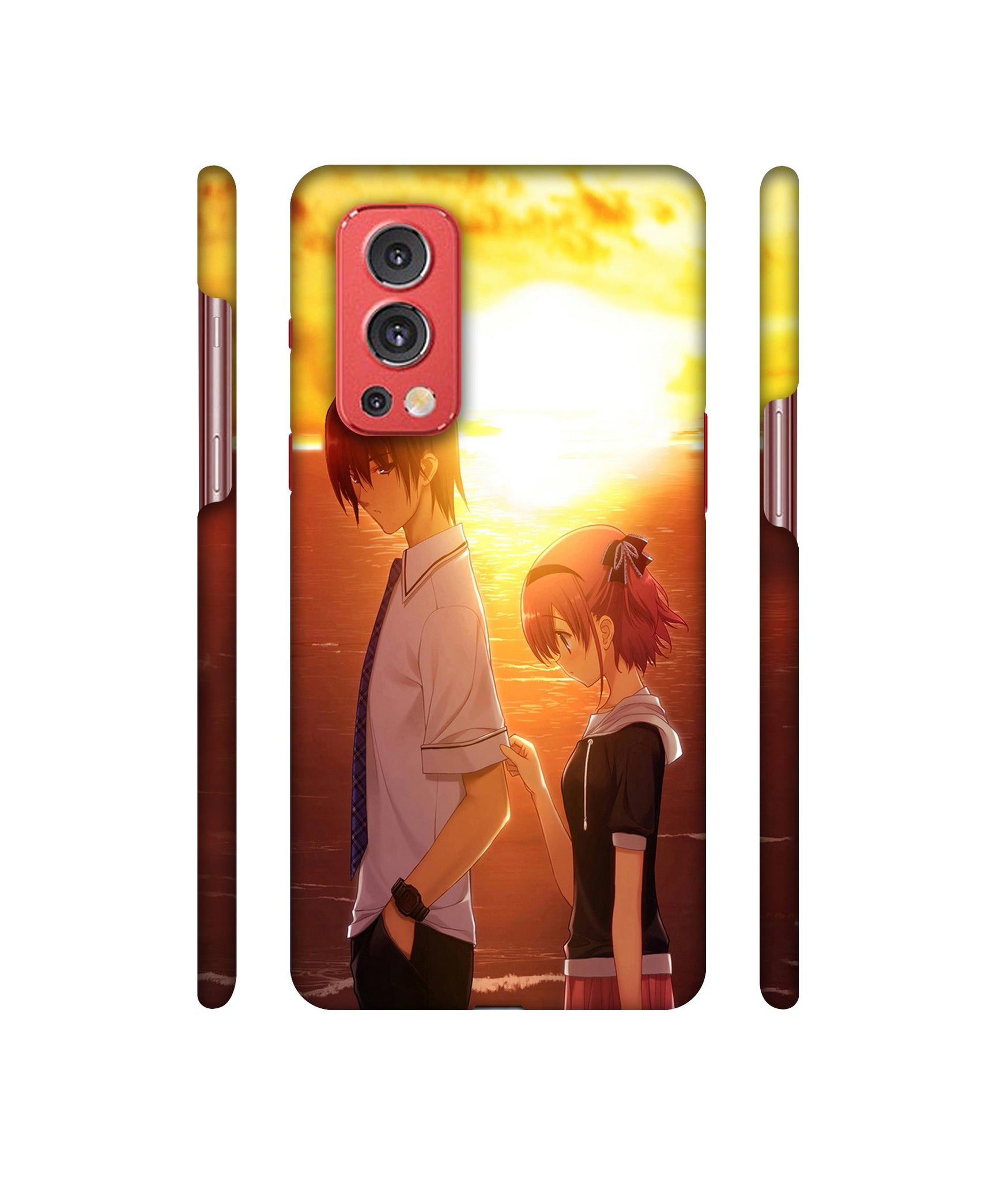 Girl Boy Sunset Sea Designer Hard Back Cover for OnePlus Nord2 5G