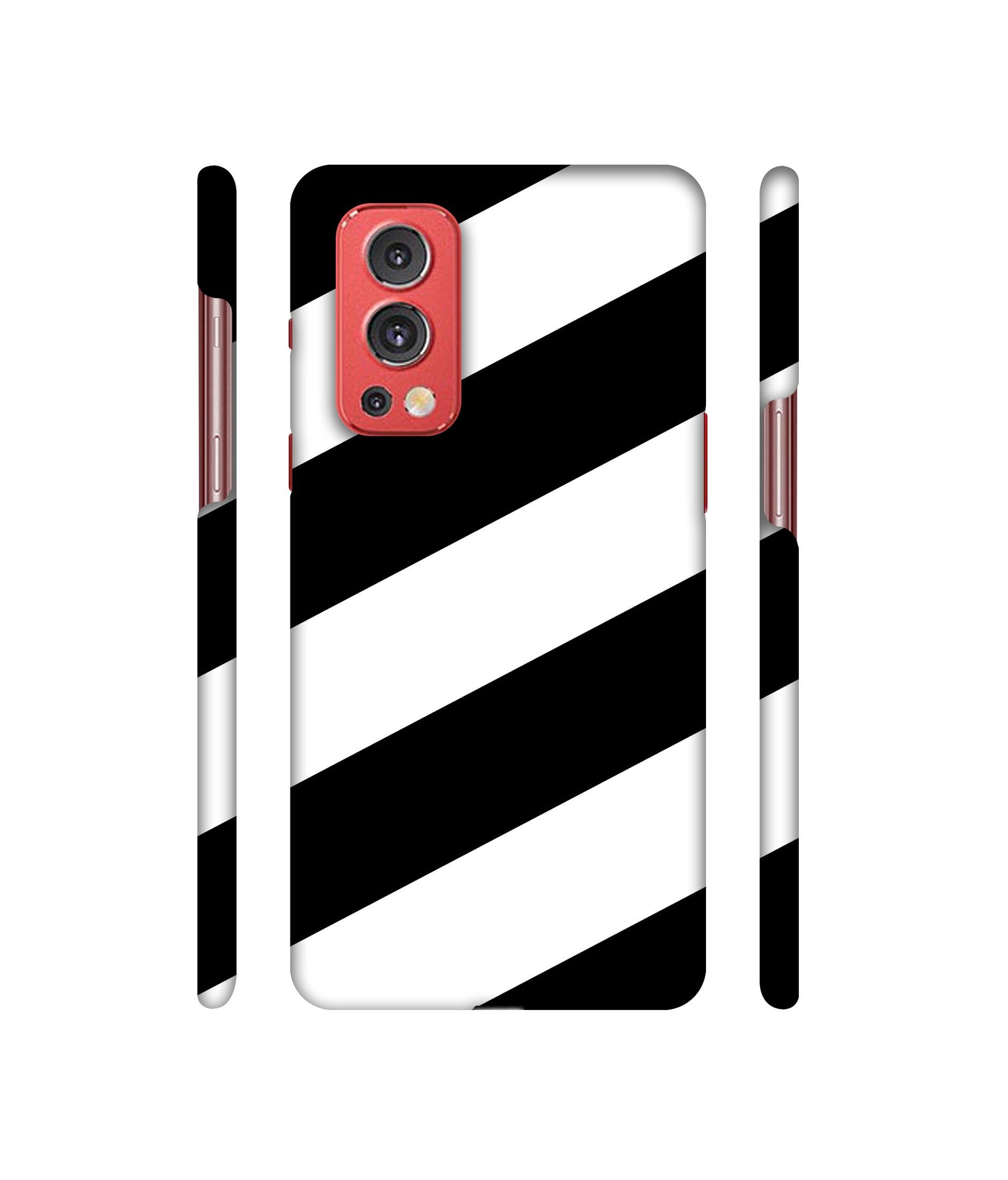 Black & White Line Designer Hard Back Cover for OnePlus Nord2 5G