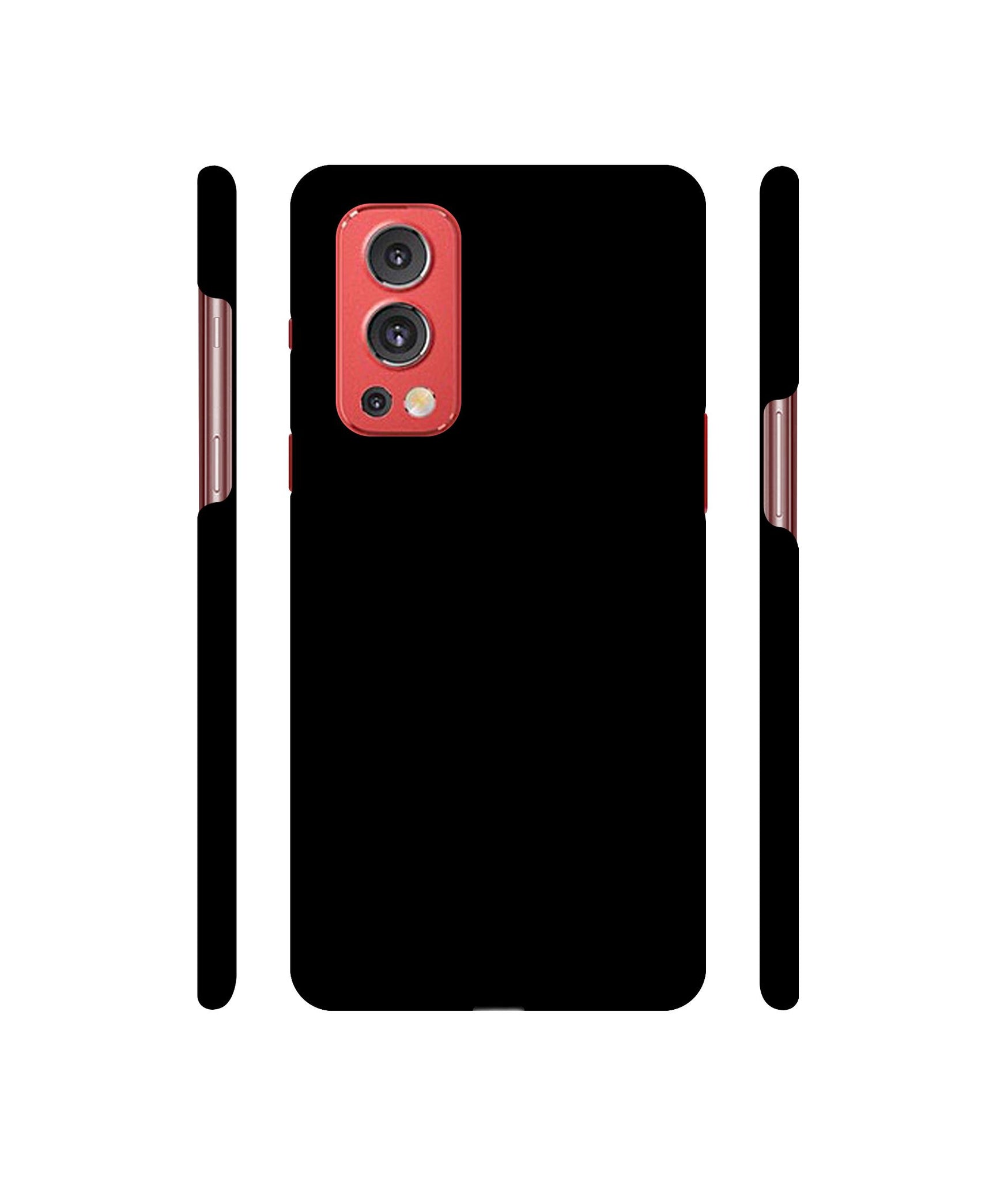Solid Black Designer Hard Back Cover for OnePlus Nord2 5G