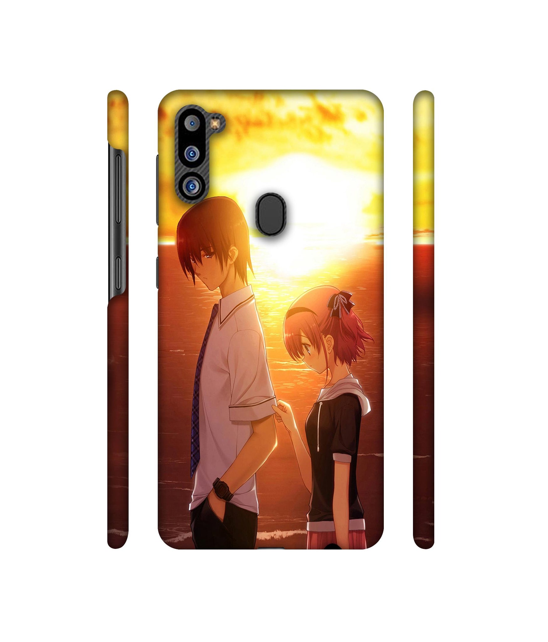Girl Boy Sunset Sea Designer Hard Back Cover for Samsung Galaxy M21 2021 Edition