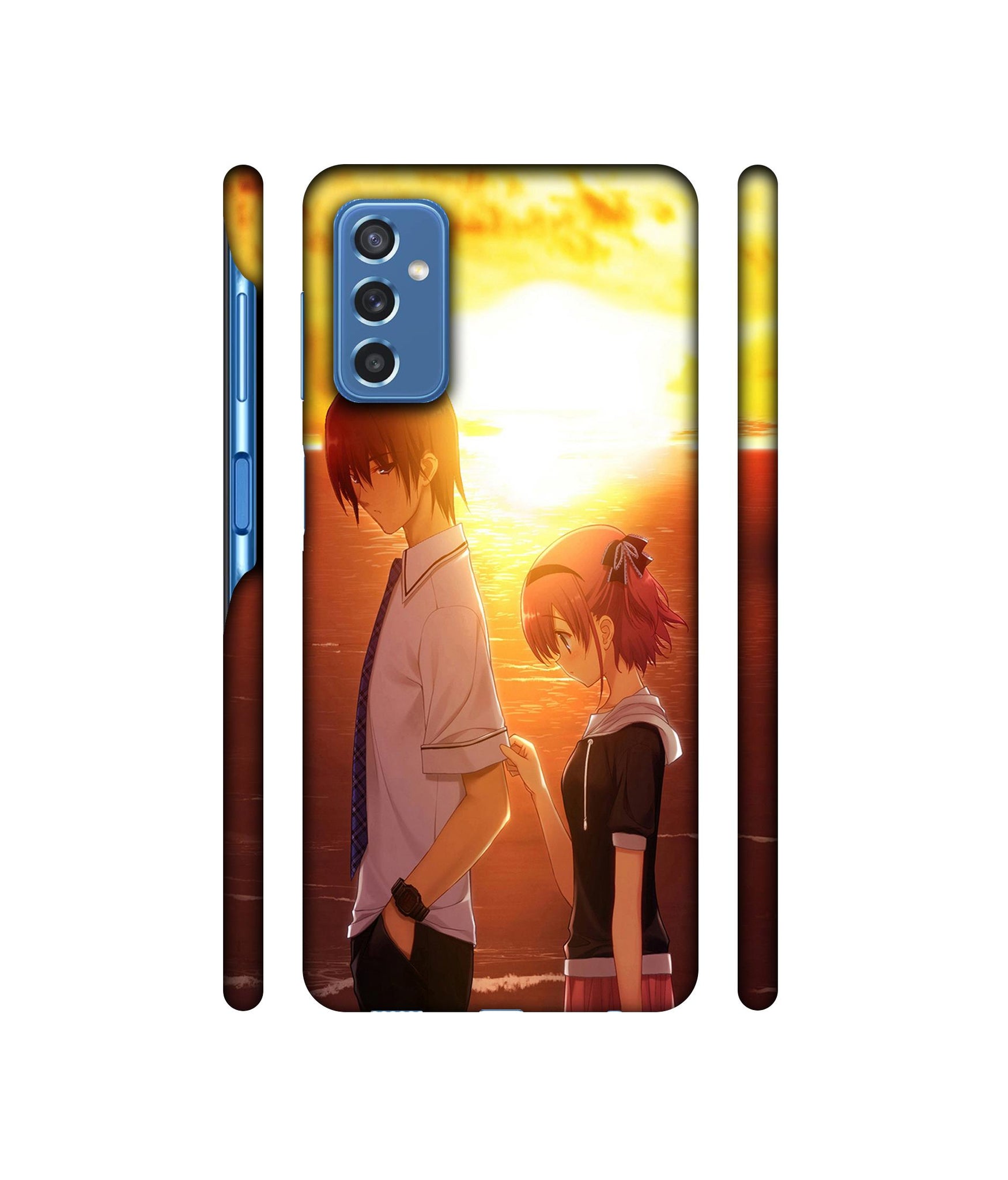Girl Boy Sunset Sea Designer Hard Back Cover for Samsung Galaxy M52 5G