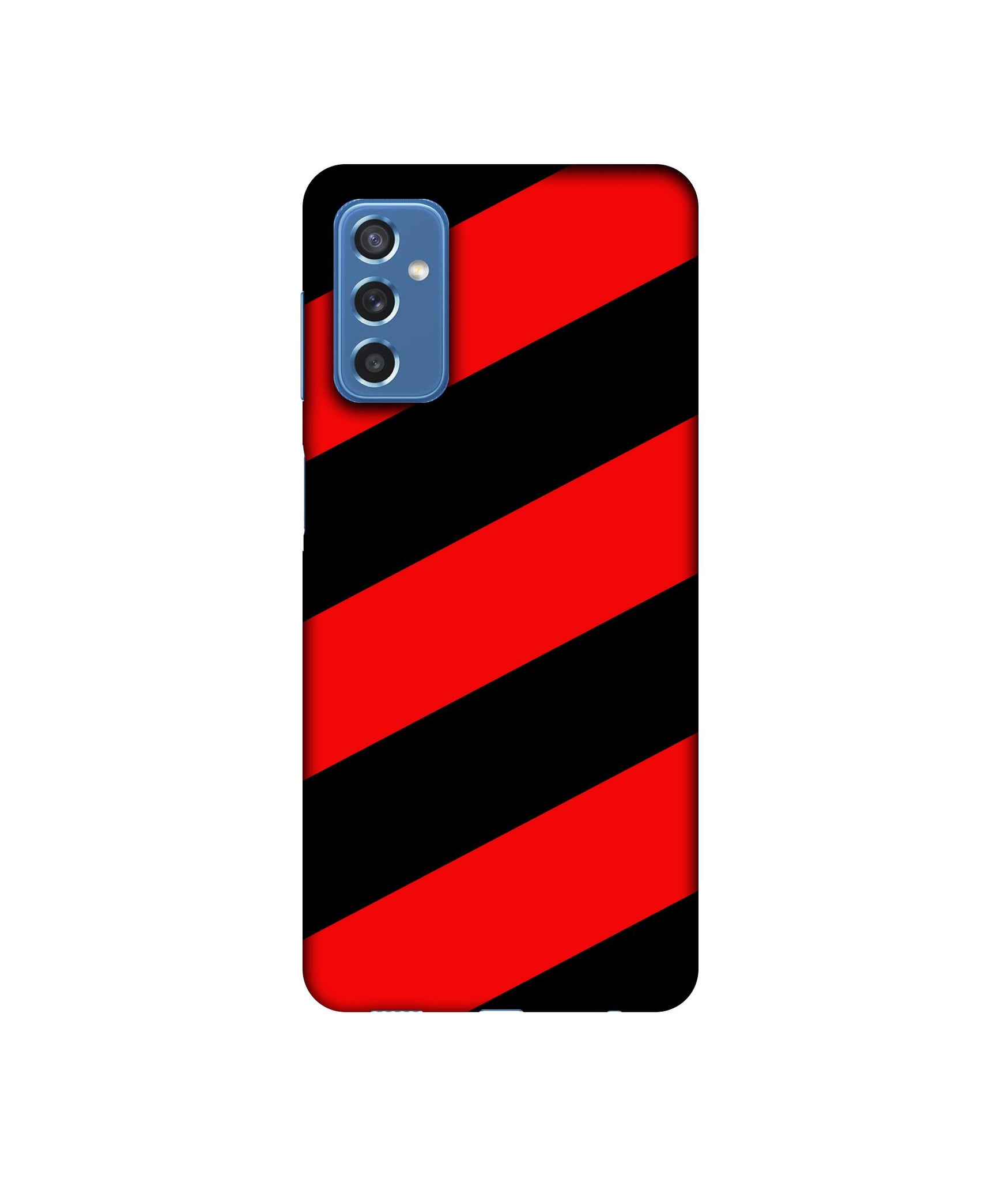Red and Black Line Designer Hard Back Cover for Samsung Galaxy M52 5G