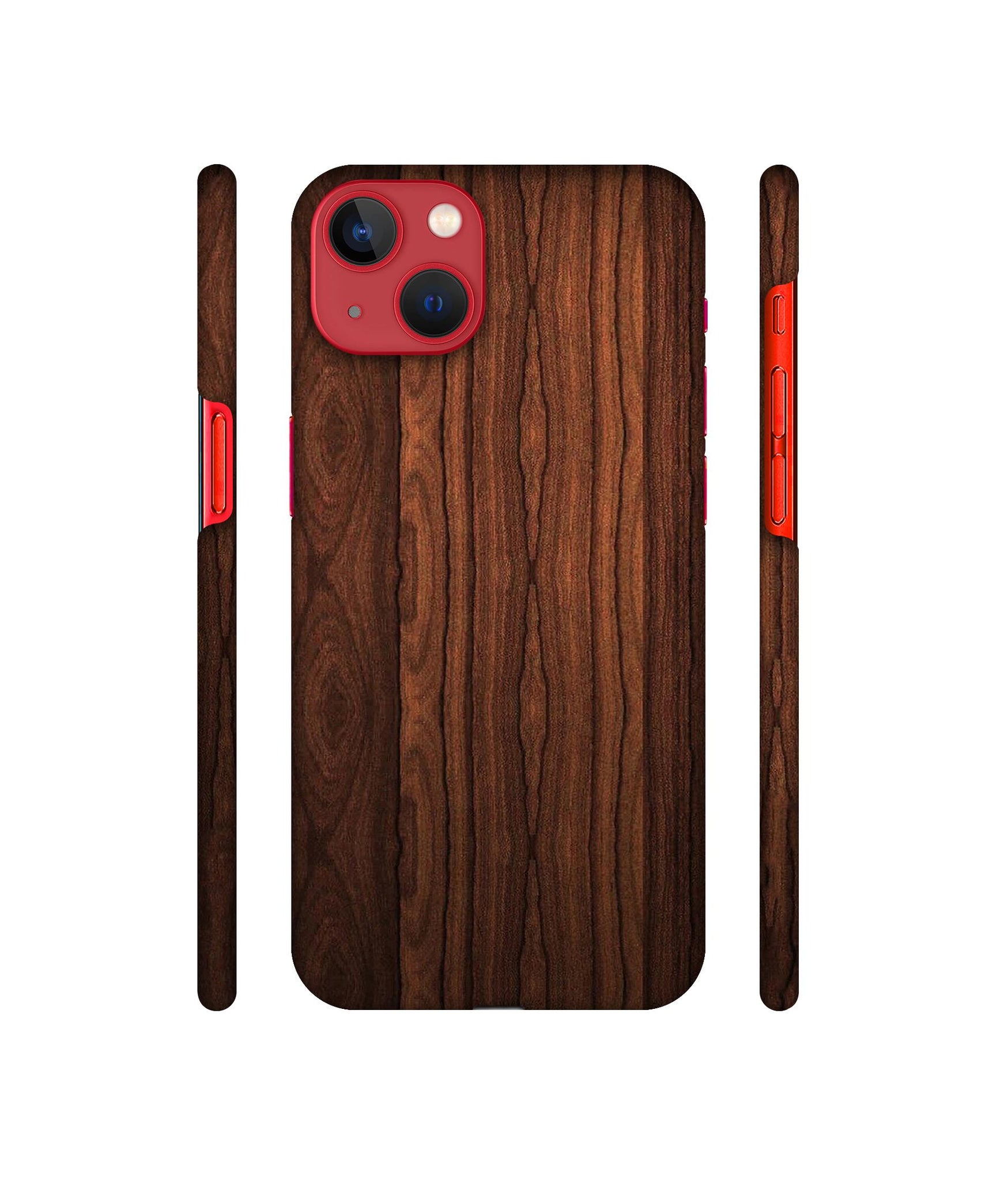 Brown Wooden Texture Designer Hard Back Cover for Apple iPhone 13