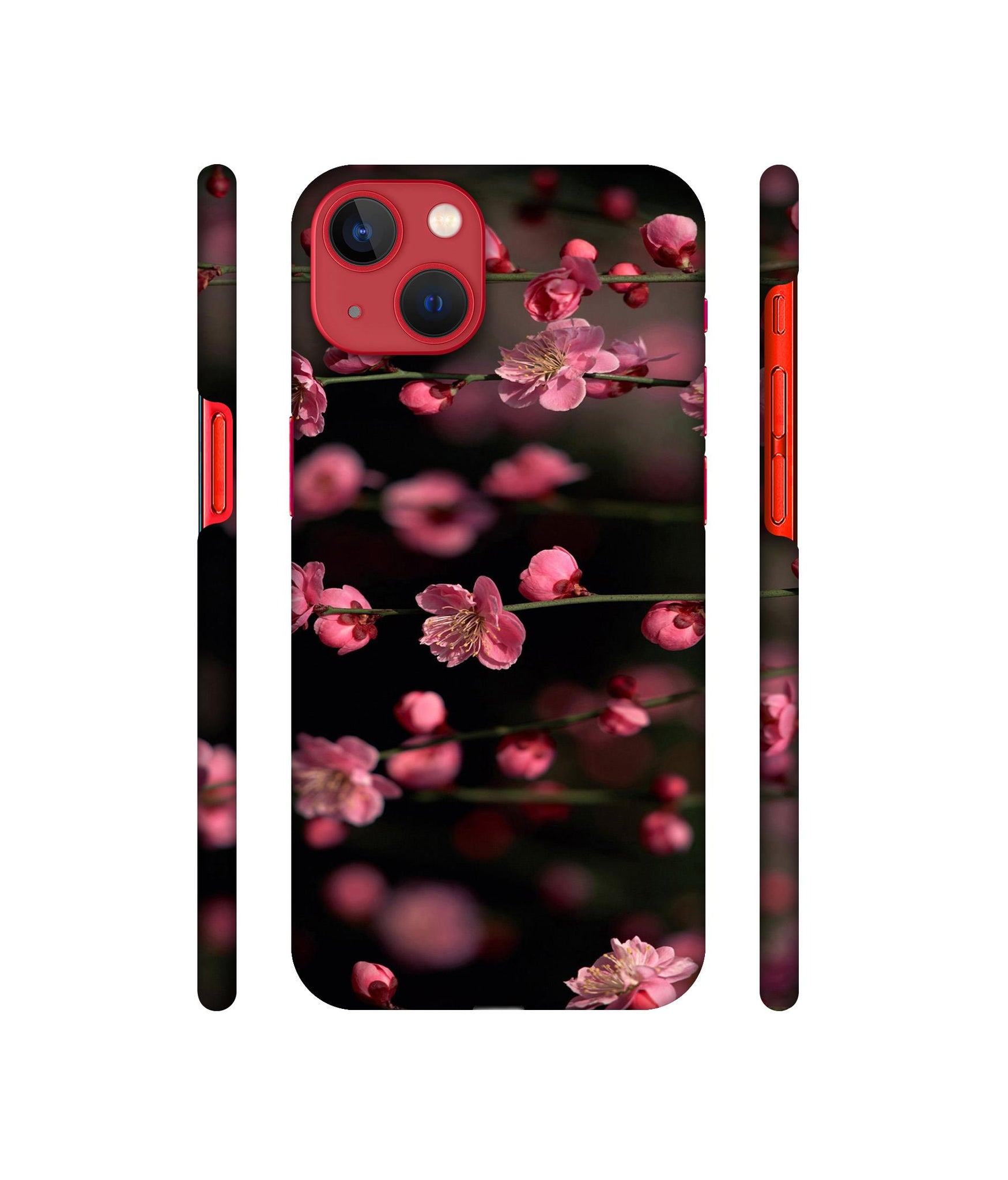 Pink Flowers Designer Hard Back Cover for Apple iPhone 13