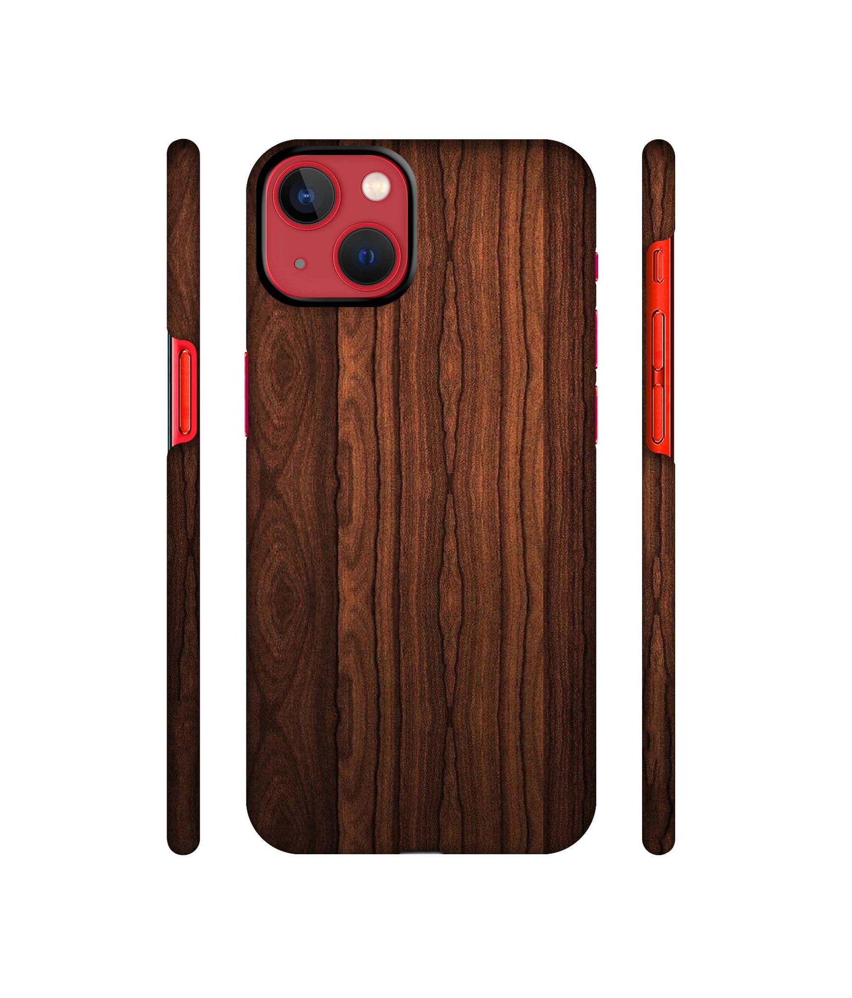 Brown Wooden Texture Designer Hard Back Cover for Apple iPhone 13