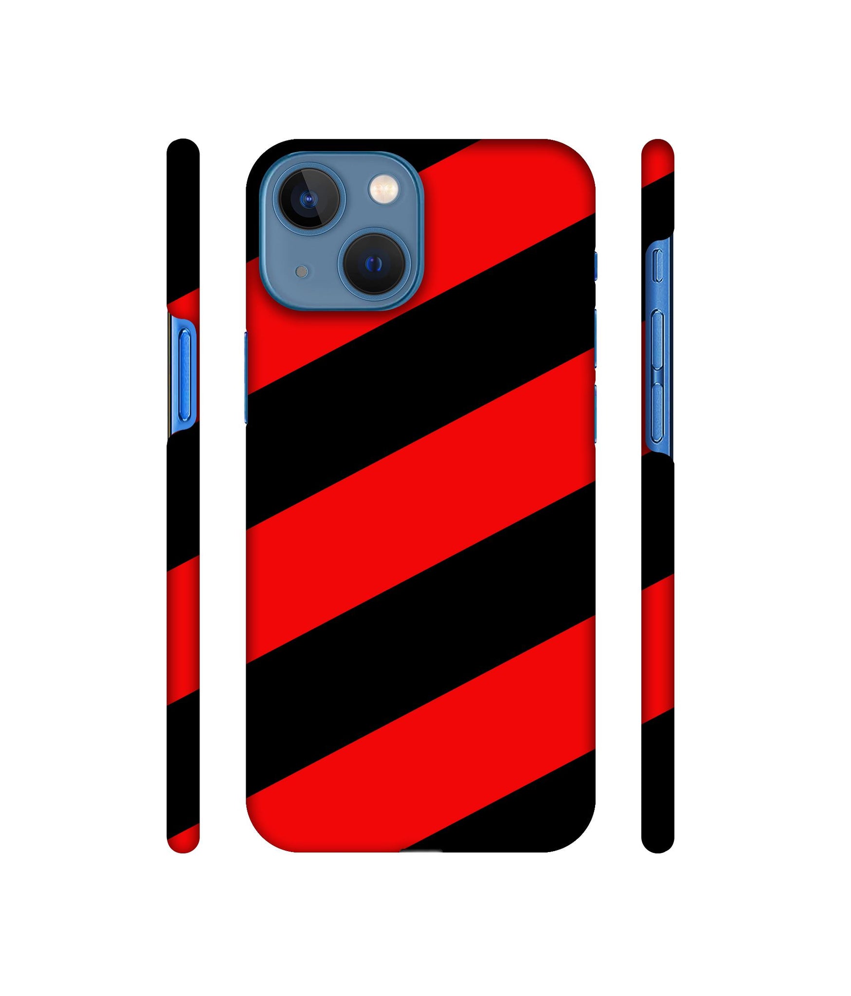 Red and Black Line Designer Hard Back Cover for Apple iPhone 13 Mini