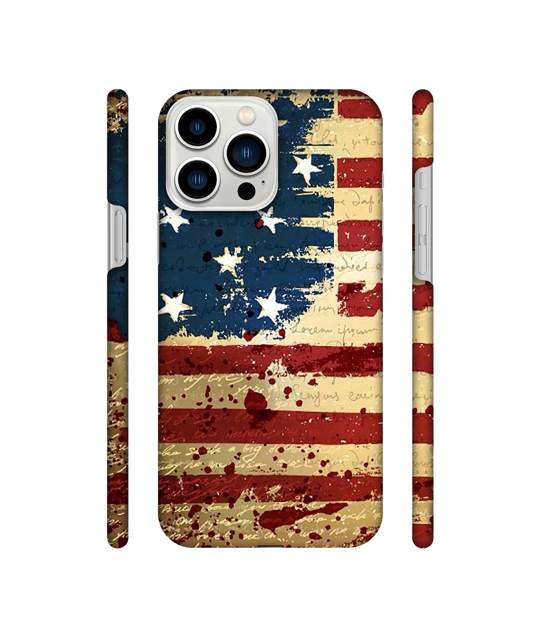 Colorful USA Flag Designer Hard Back Cover for Apple iPhone 13 Pro Max