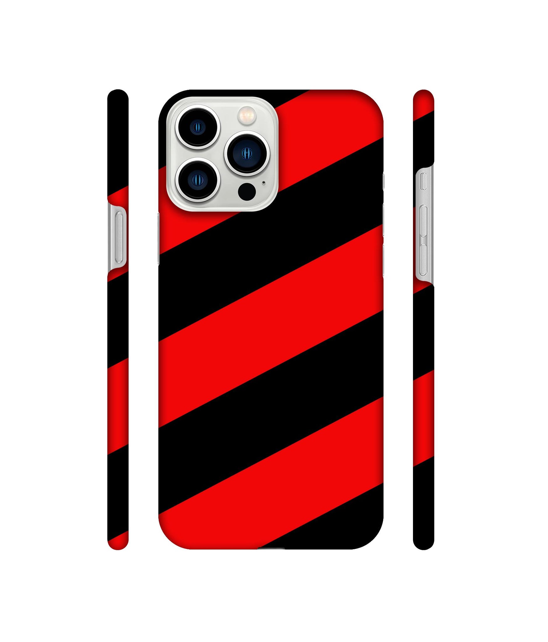 Red and Black Line Designer Hard Back Cover for Apple iPhone 13 Pro Max