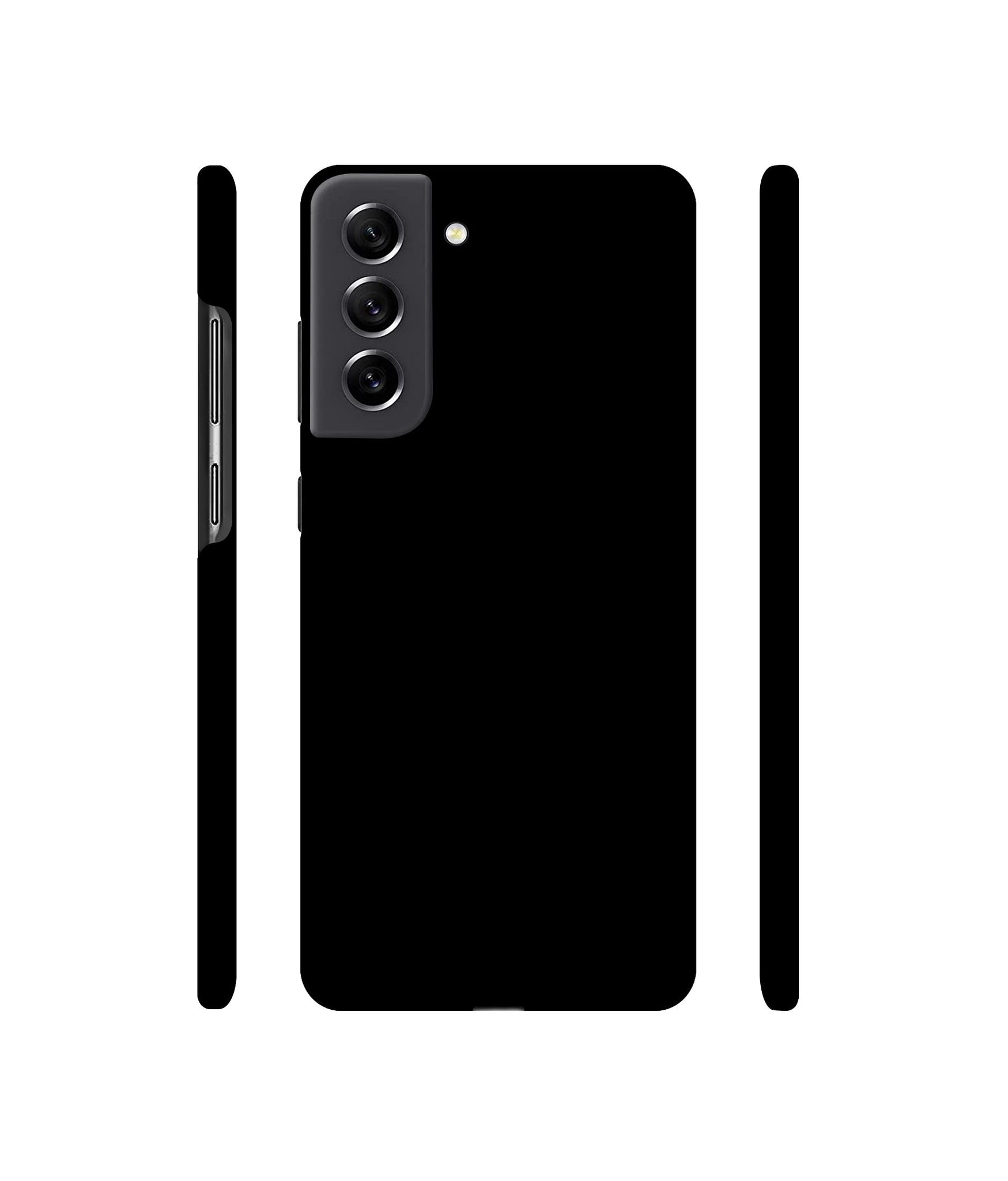 Solid Black Designer Hard Back Cover for Samsung Galaxy S21 FE 5G