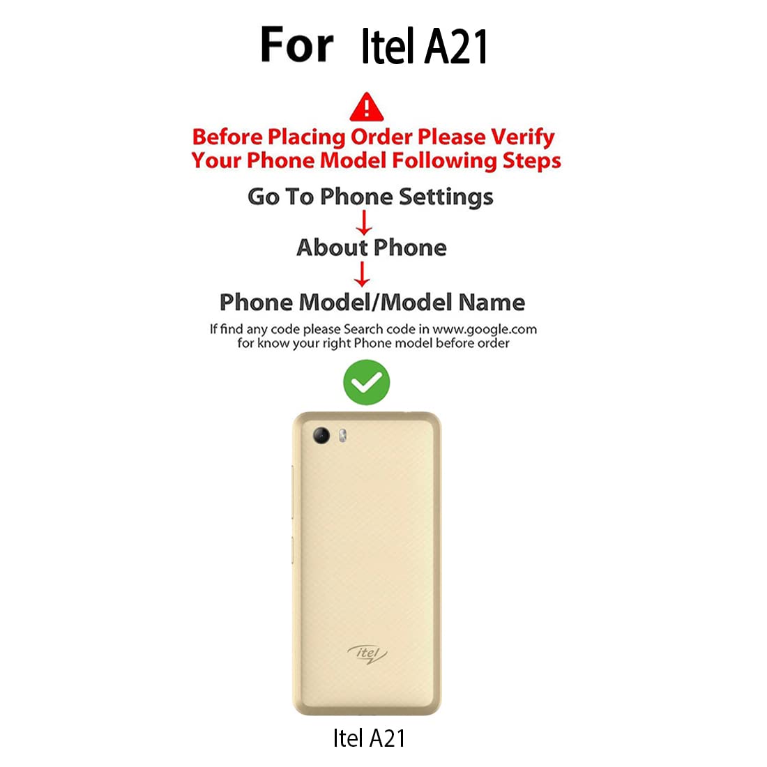 Premium Wallet Flip Cover for Itel A21 4G