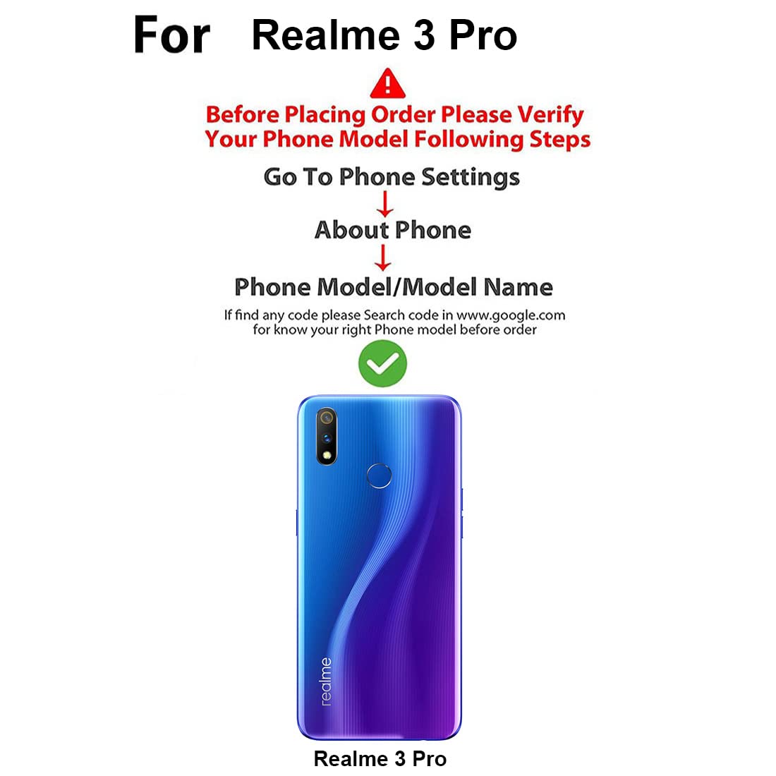 Premium Wallet Flip Case Cover for Realme 3 Pro 4G