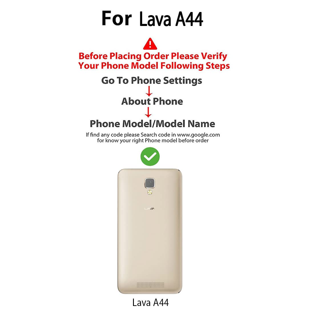 Premium Wallet Flip Cover for Lava A44 4G