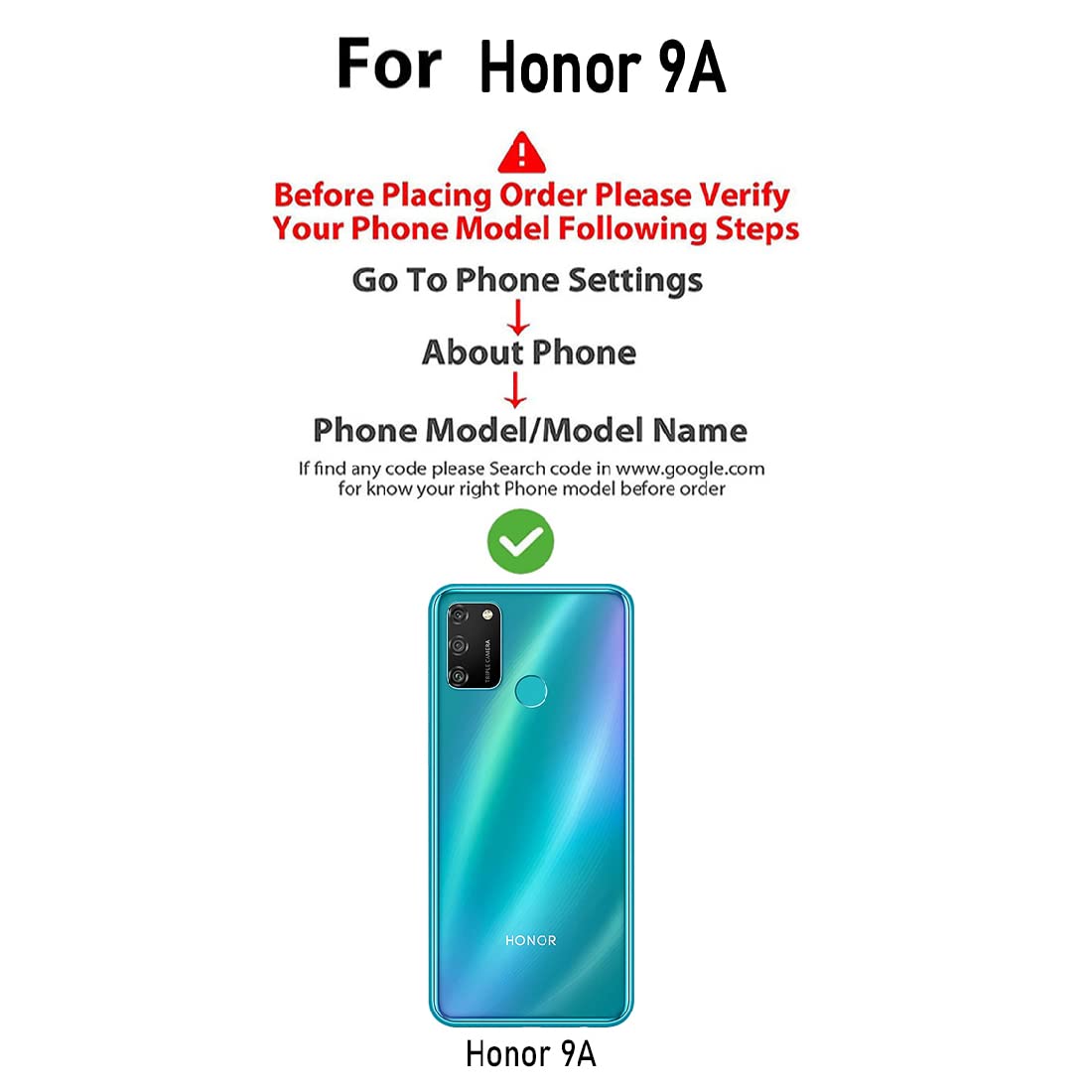 Premium Wallet Flip Cover for Honor 9A 4G