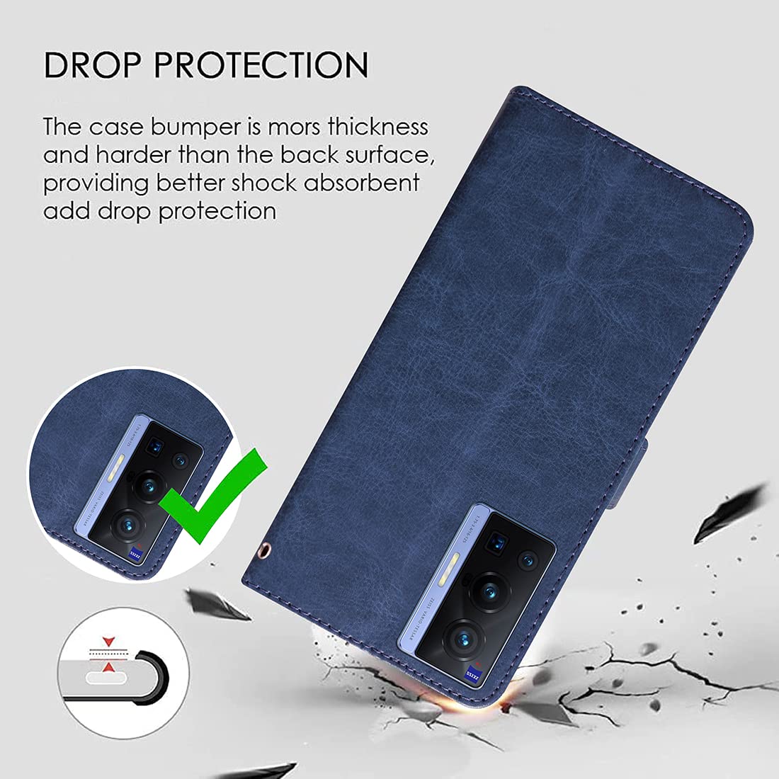 Premium Wallet Flip Cover for Vivo X70 Pro 5G