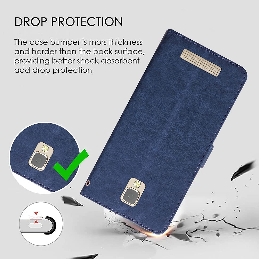 Premium Wallet Flip Cover for Lava A44 4G