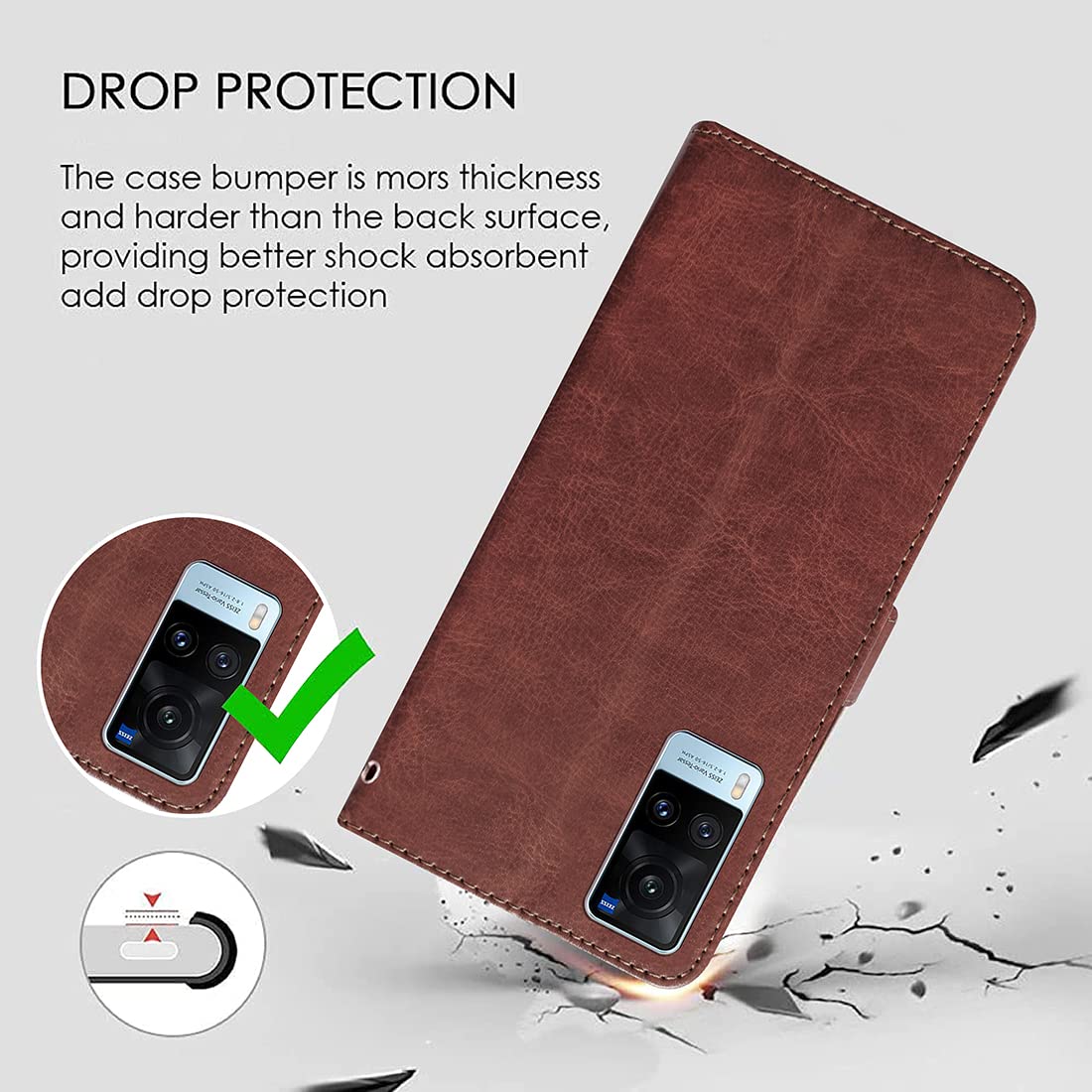 Premium Wallet Flip Cover for Vivo X60 4G