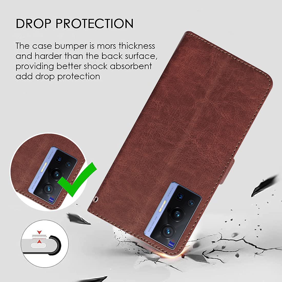 Premium Wallet Flip Cover for Vivo X70 Pro 5G