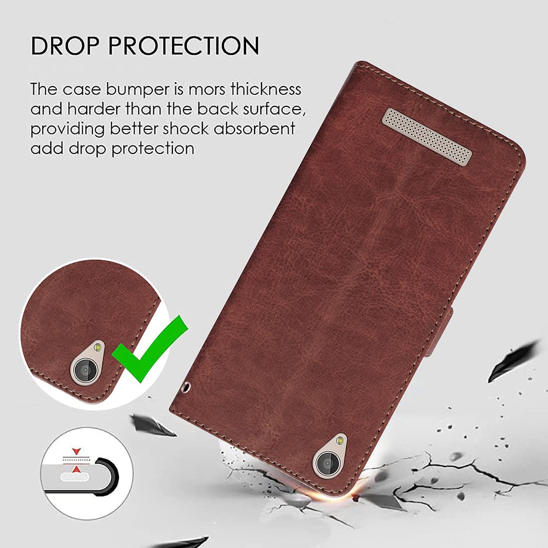 Premium Wallet Flip Cover for Lava Z50 4G