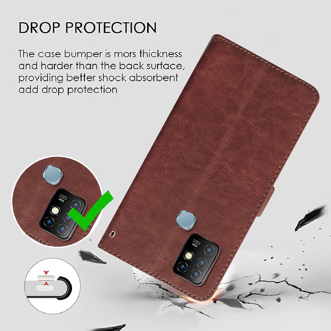 Premium Wallet Flip Cover for Infinix Hot 10 4G