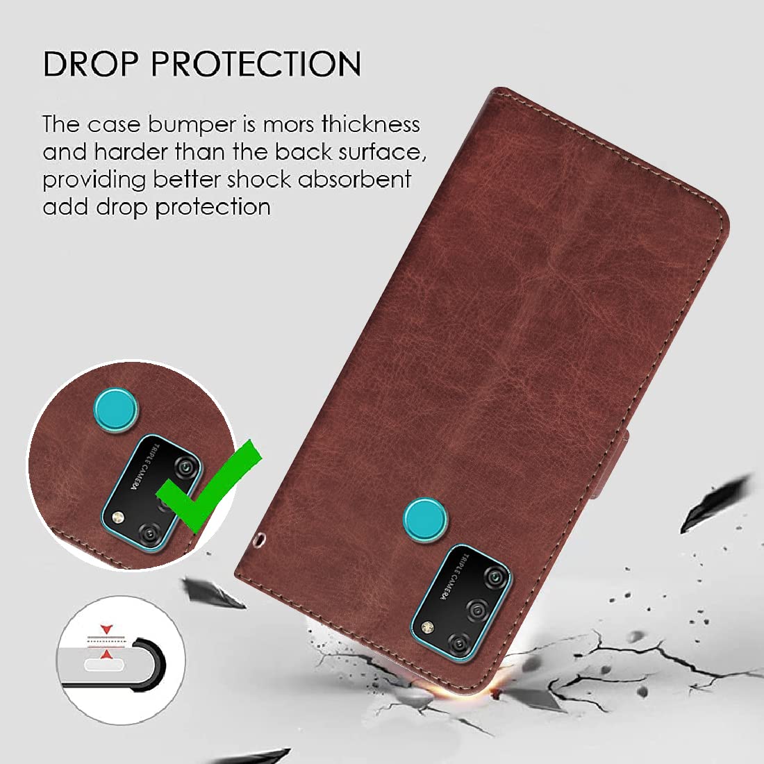 Premium Wallet Flip Cover for Honor 9A 4G