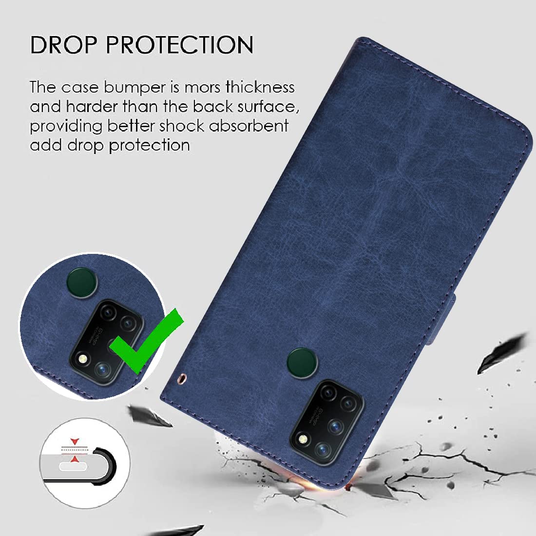 Premium Wallet Flip Cover for Realme 7i 4G / C17 4G