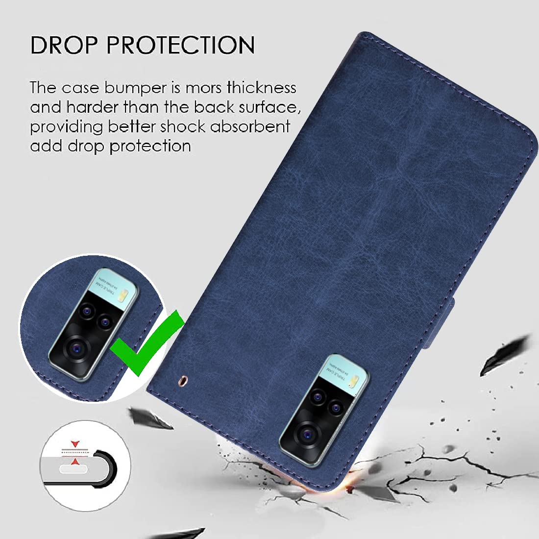 Premium Wallet Flip Cover for Vivo Y31 4G