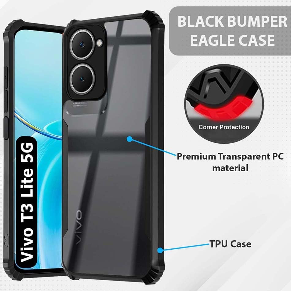 Shockproof Hybrid Cover for Vivo T3 Lite 5G / Y18 4G