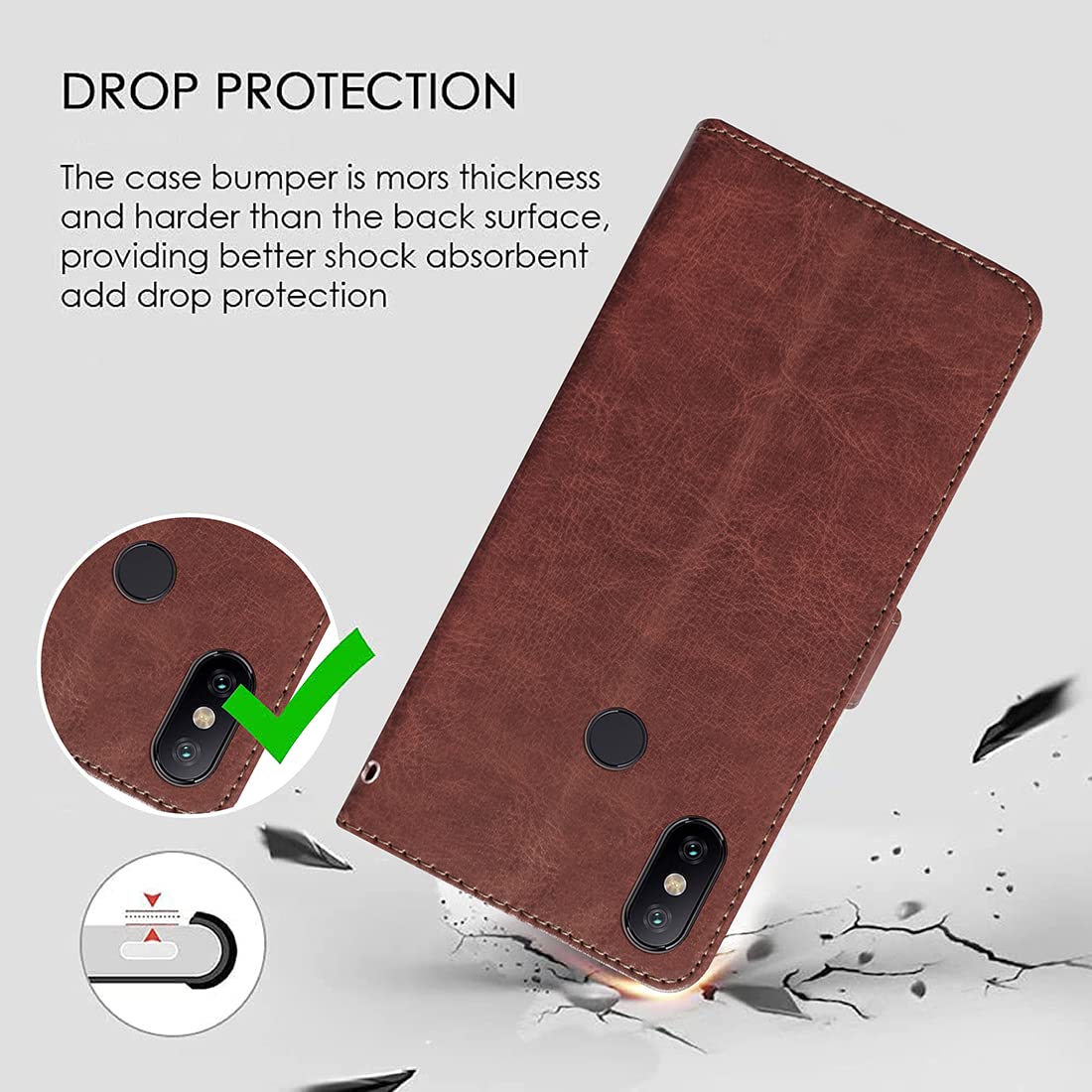 Premium Wallet Flip Cover for Xiaomi Mi A2 4G