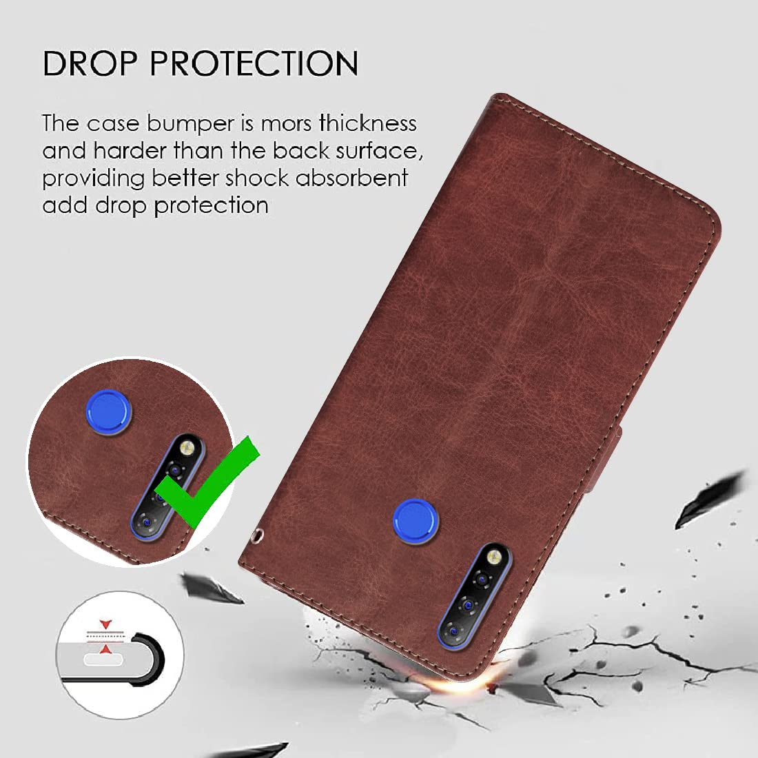 Premium Wallet Flip Cover for Tecno Spark 4 4G