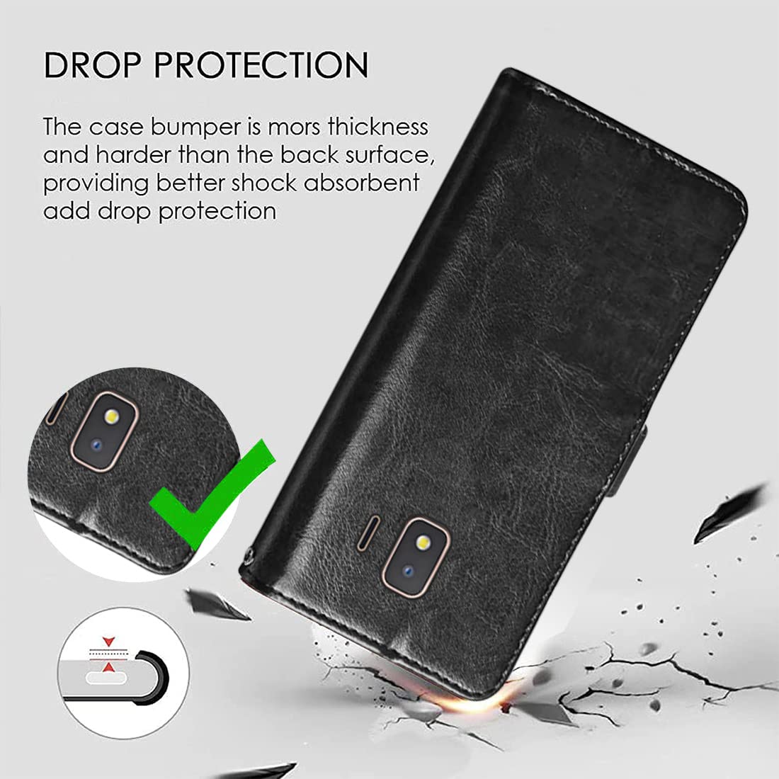 Premium Wallet Flip Cover for Samsung Galaxy J2 Core 4G