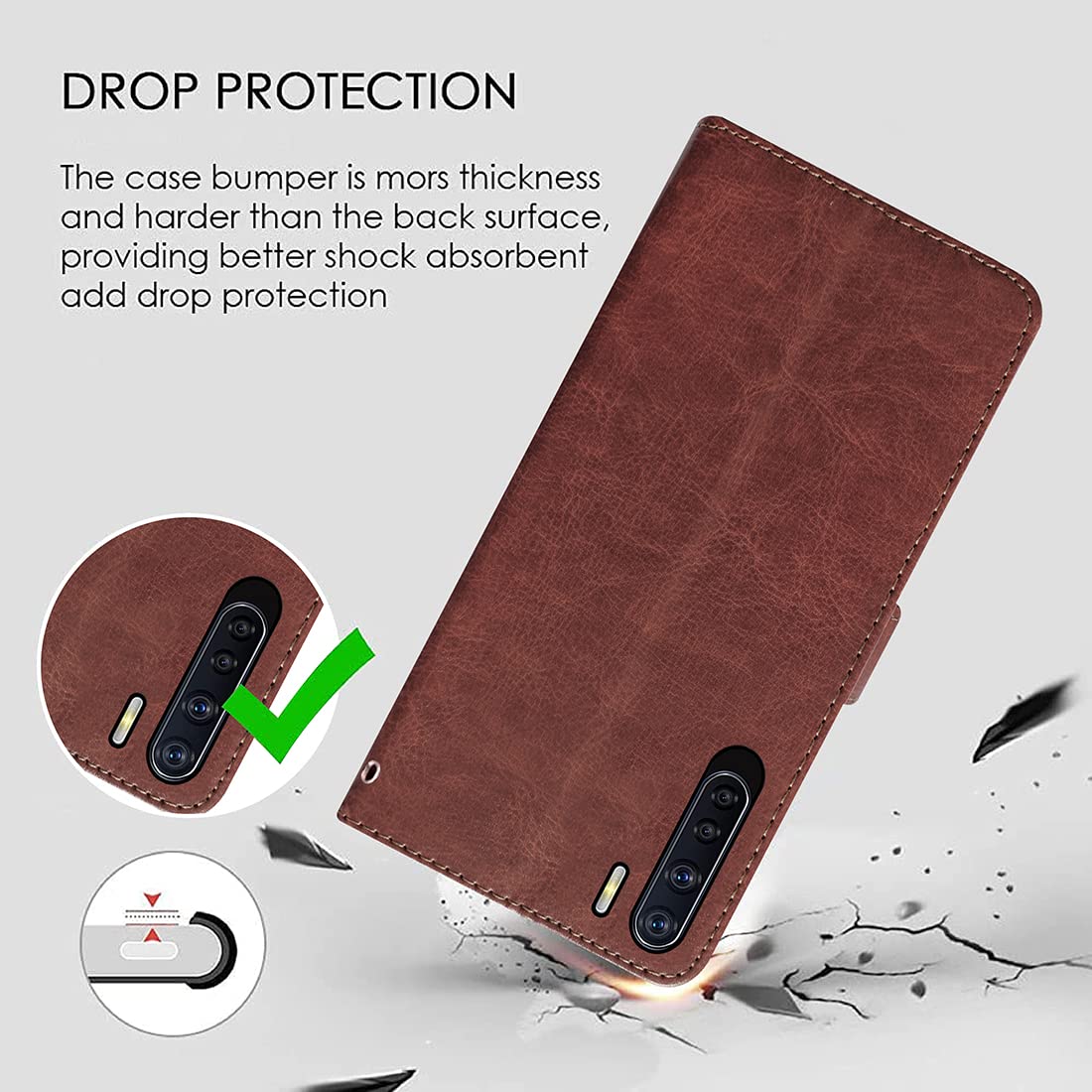 Premium Wallet Flip Cover for Oppo F15 4G / A91 4G