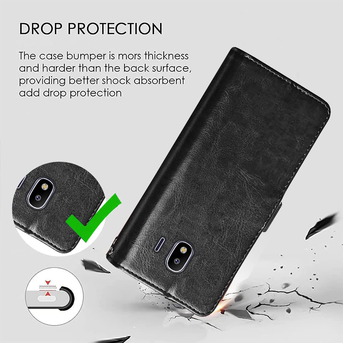 Premium Wallet Flip Cover for Samsung Galaxy J4 4G