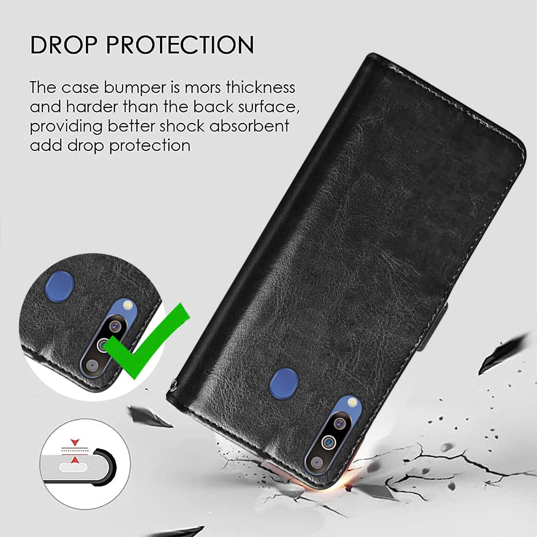 Premium Wallet Flip Cover for Samsung Galaxy M30