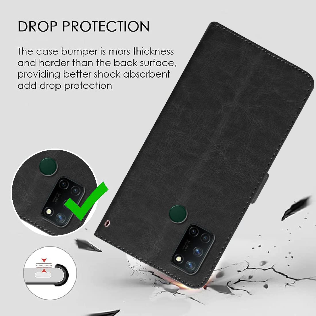 Premium Wallet Flip Cover for Realme 7i 4G / C17 4G