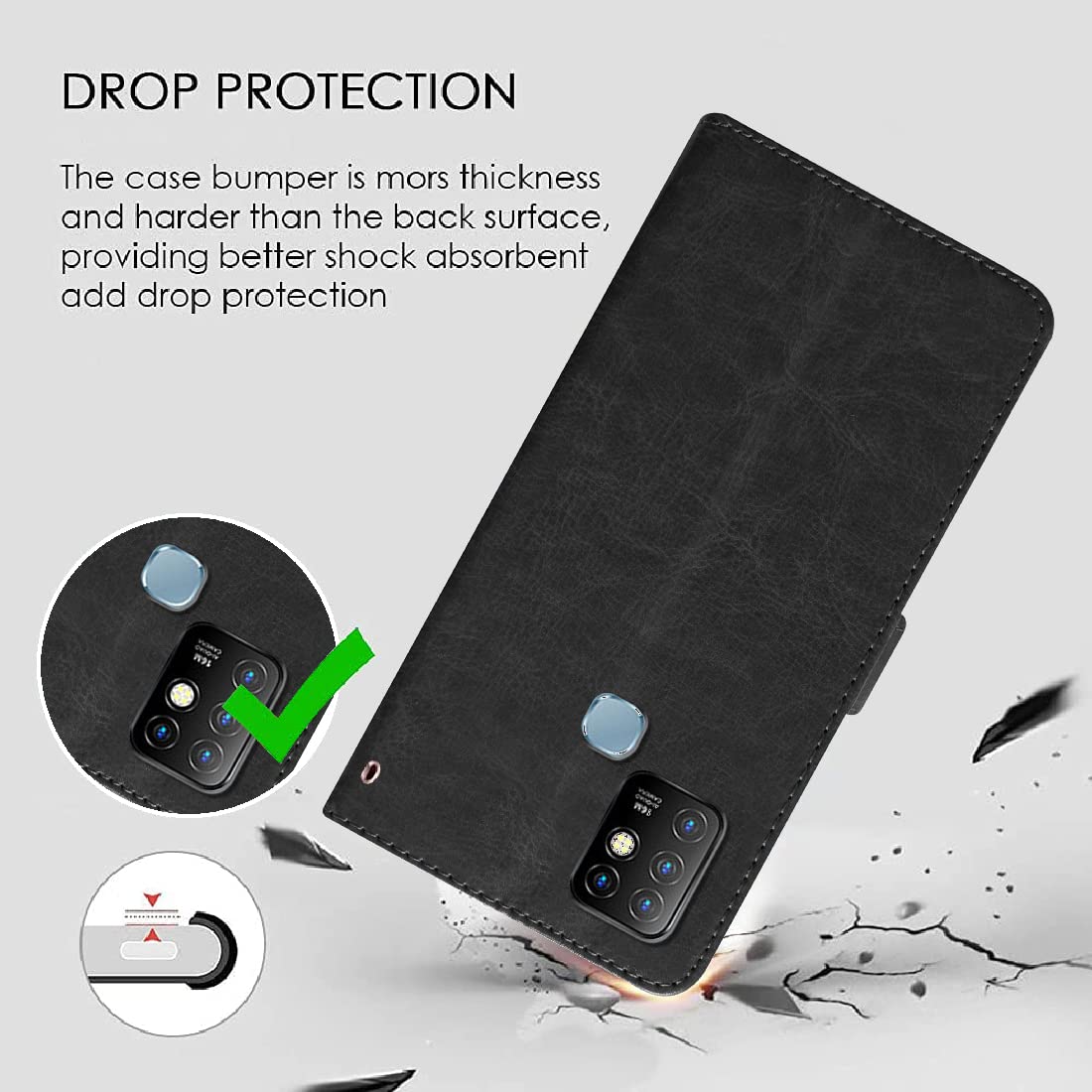 Premium Wallet Flip Cover for Infinix Hot 10 4G