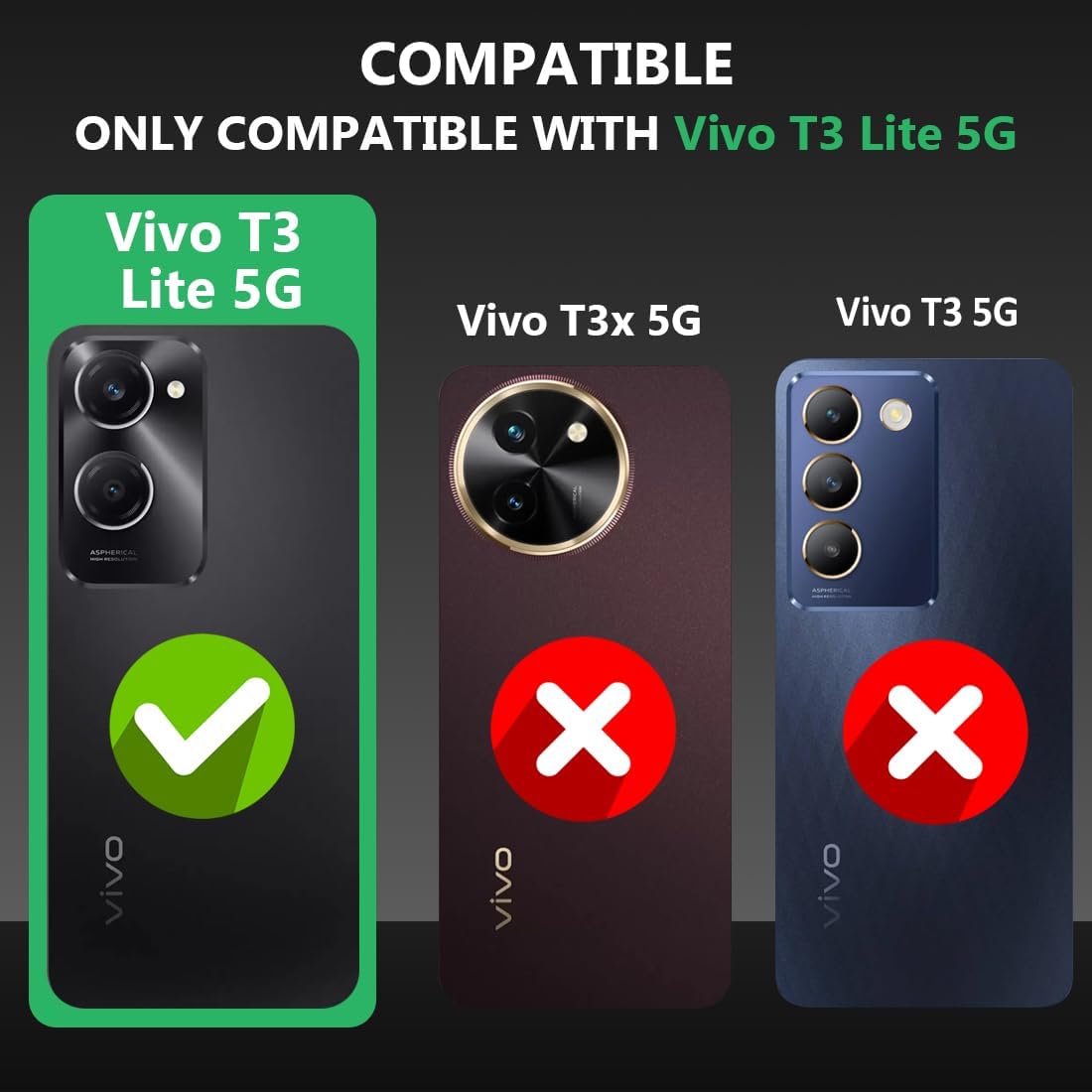Shockproof Hybrid Cover for Vivo T3 Lite 5G / Y18 4G